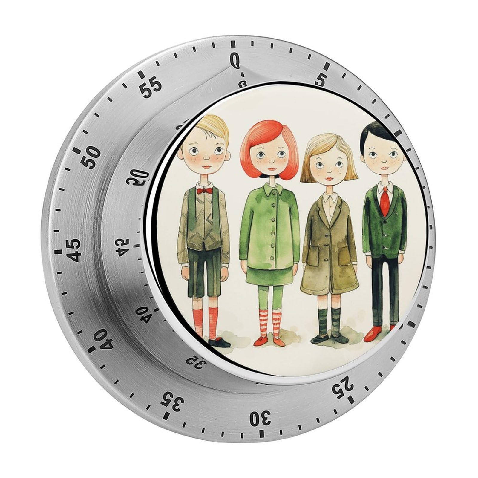 Adfgyerh Style Simple Figure Drawing Timer For Cooking, Kitchen Timer Magnetic No Batteries Required, Mechanical Timer With Loud Alarm, For Fitness Baking Exercise Oven