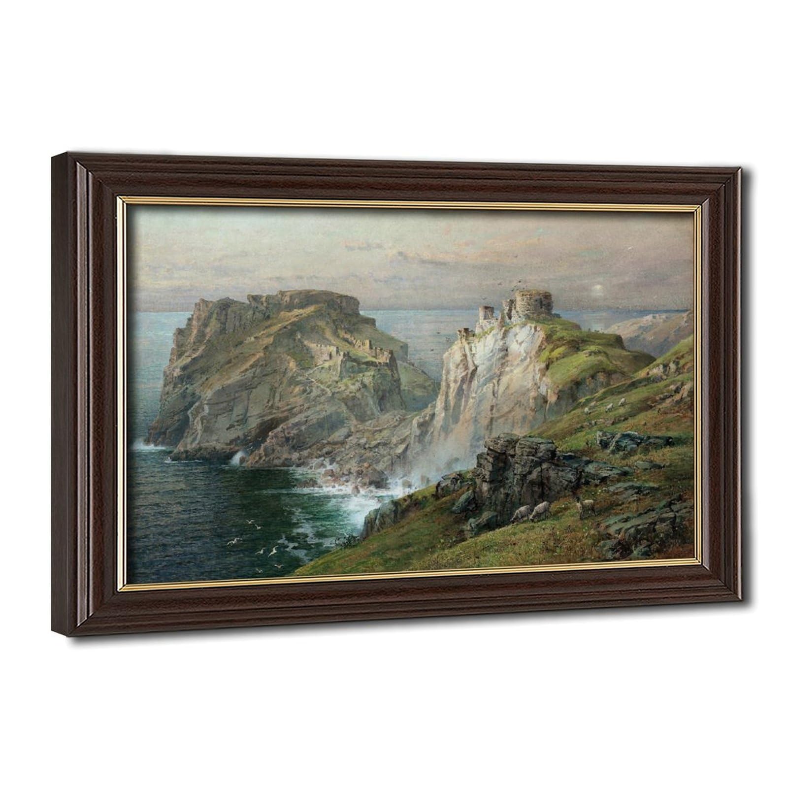 WCYB Tintagel by William Trost Richards Prints Posters Canvas Deco Paintings Wall Art For Office Hangable Frame 12" L X 18" W