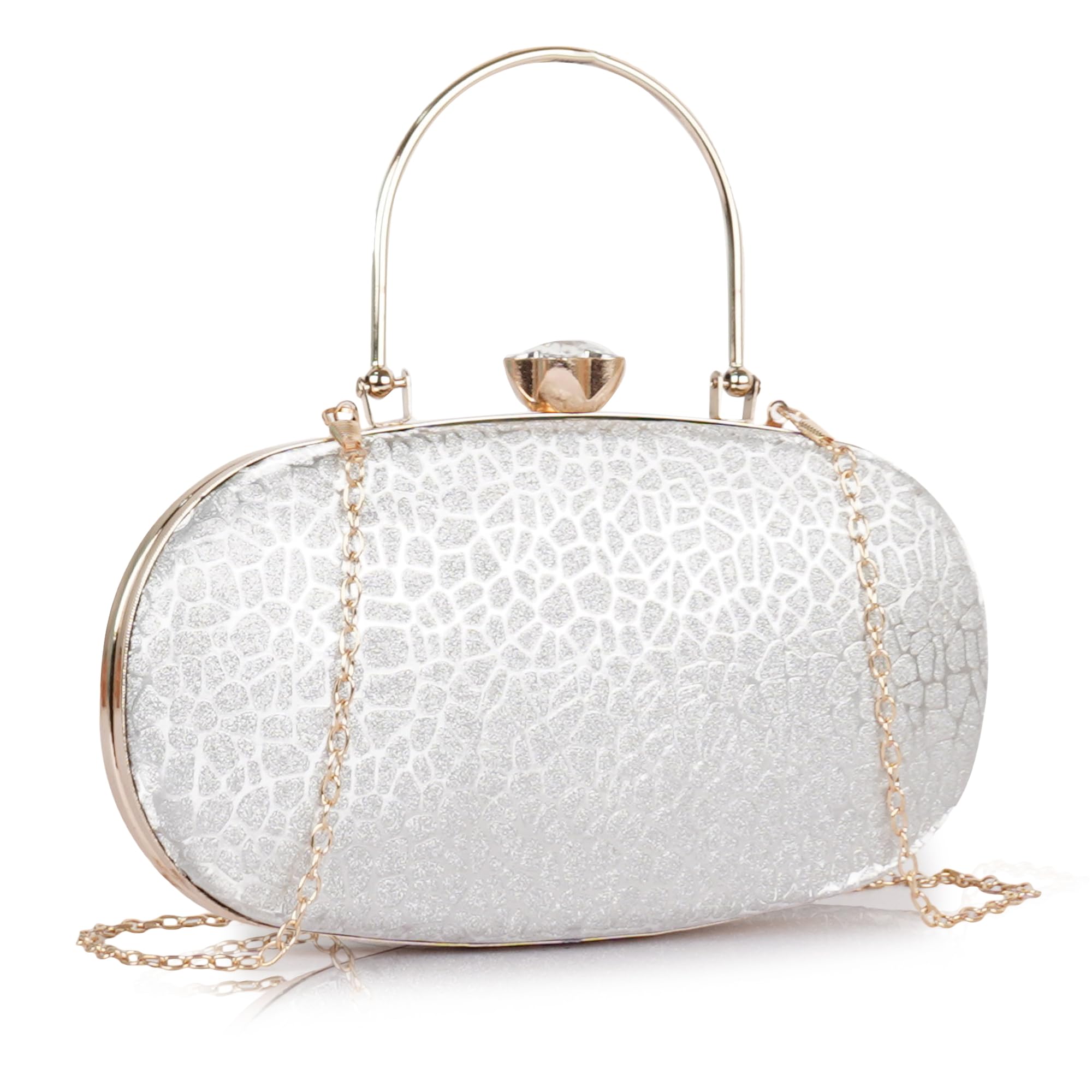PU Metal Stylish Unique Trendy Design Crossbody Party Clutch For Women-image-39
