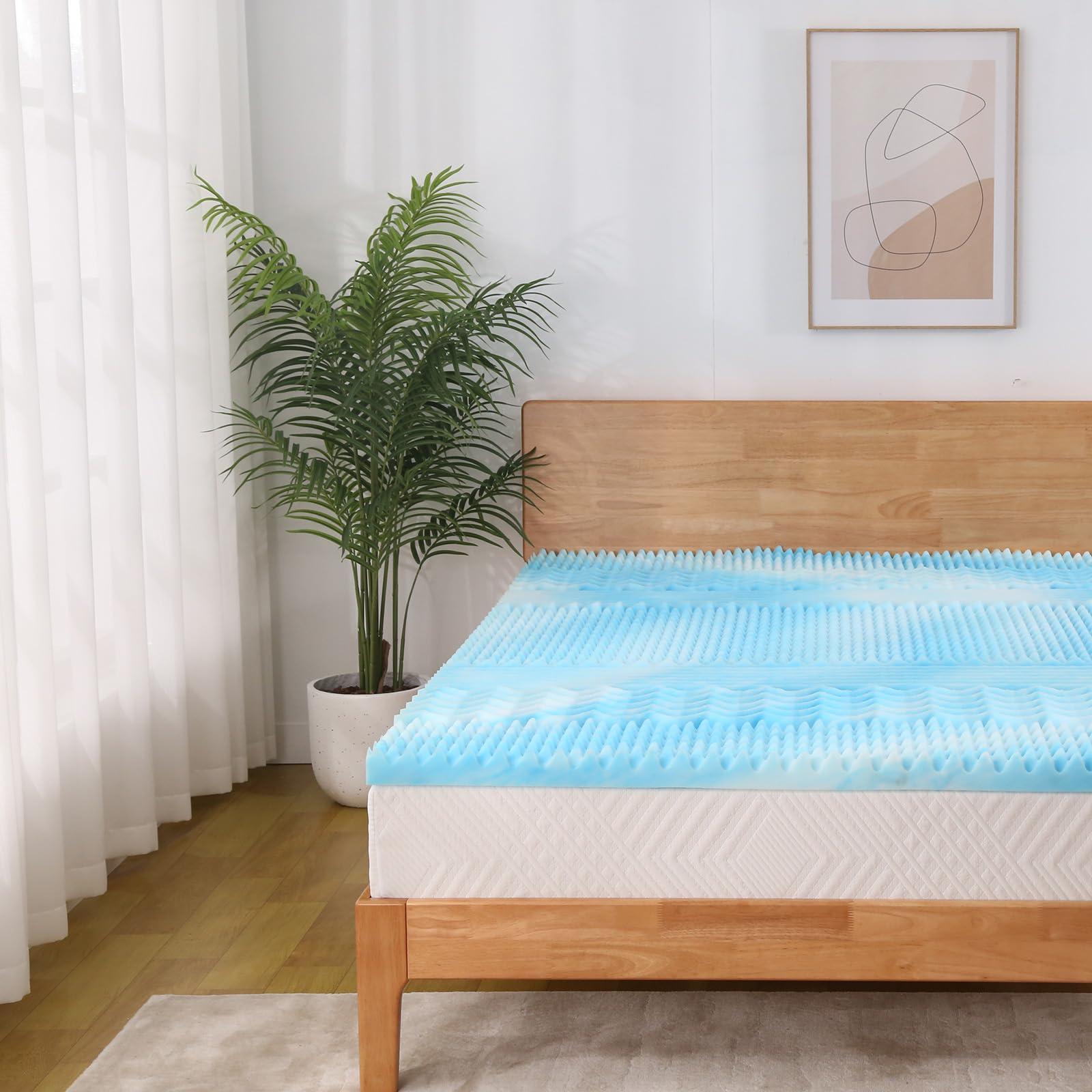 EGO HOME Materac wierzchni 90 x 200 cm, 7-strefowy materac wierzchni z pianki żelowej, certyfikat CertiPUR UE, 90 x 200 cm, bez poszewki, na łóżko kontynentalne, materace, sofę do spania