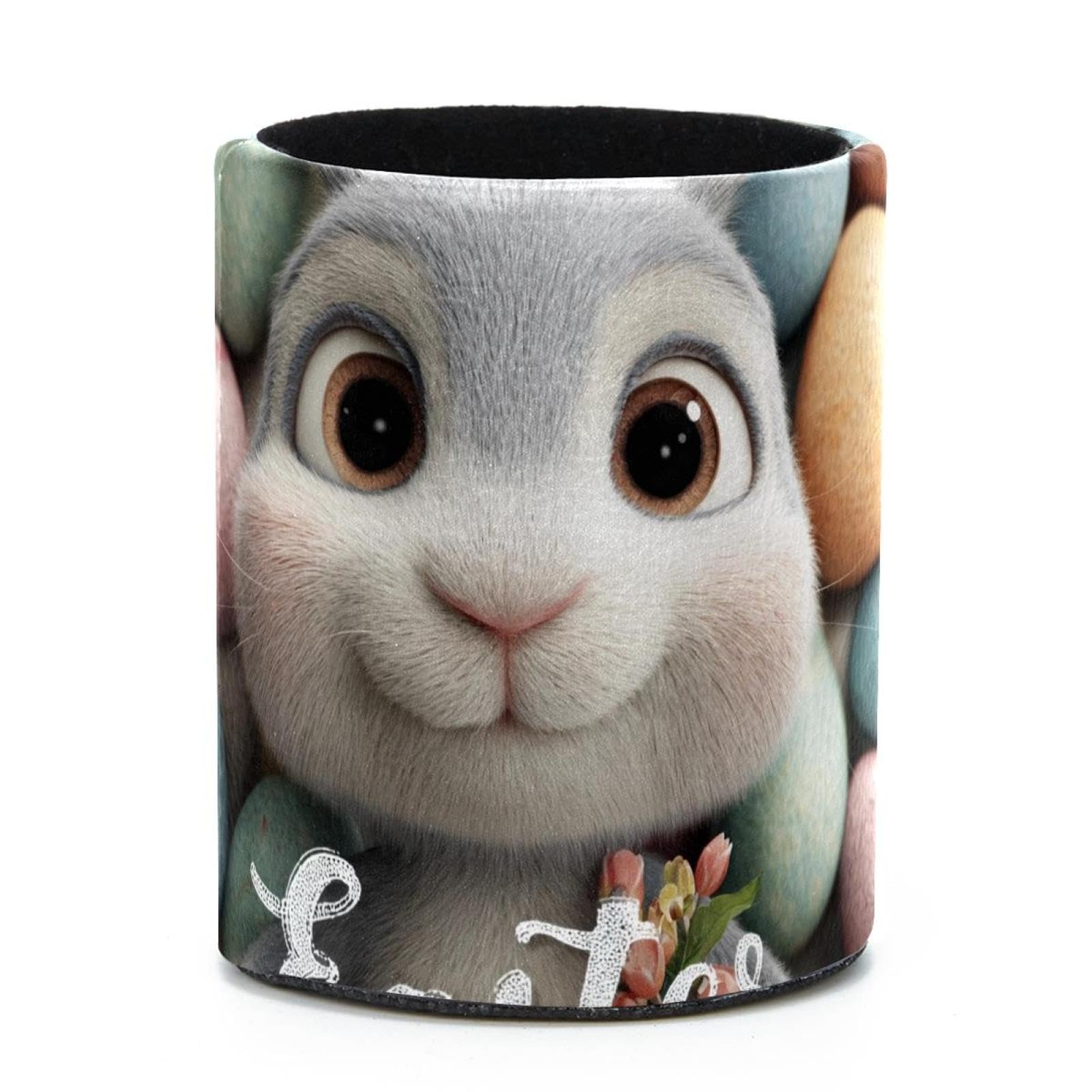 VAPOKF Round Pencil Holders for Desk, Easter Rabbit Pen Holders Pen Pot Makeup Brushes Storage Desktop Stationery Supplies Organiser for Home Office