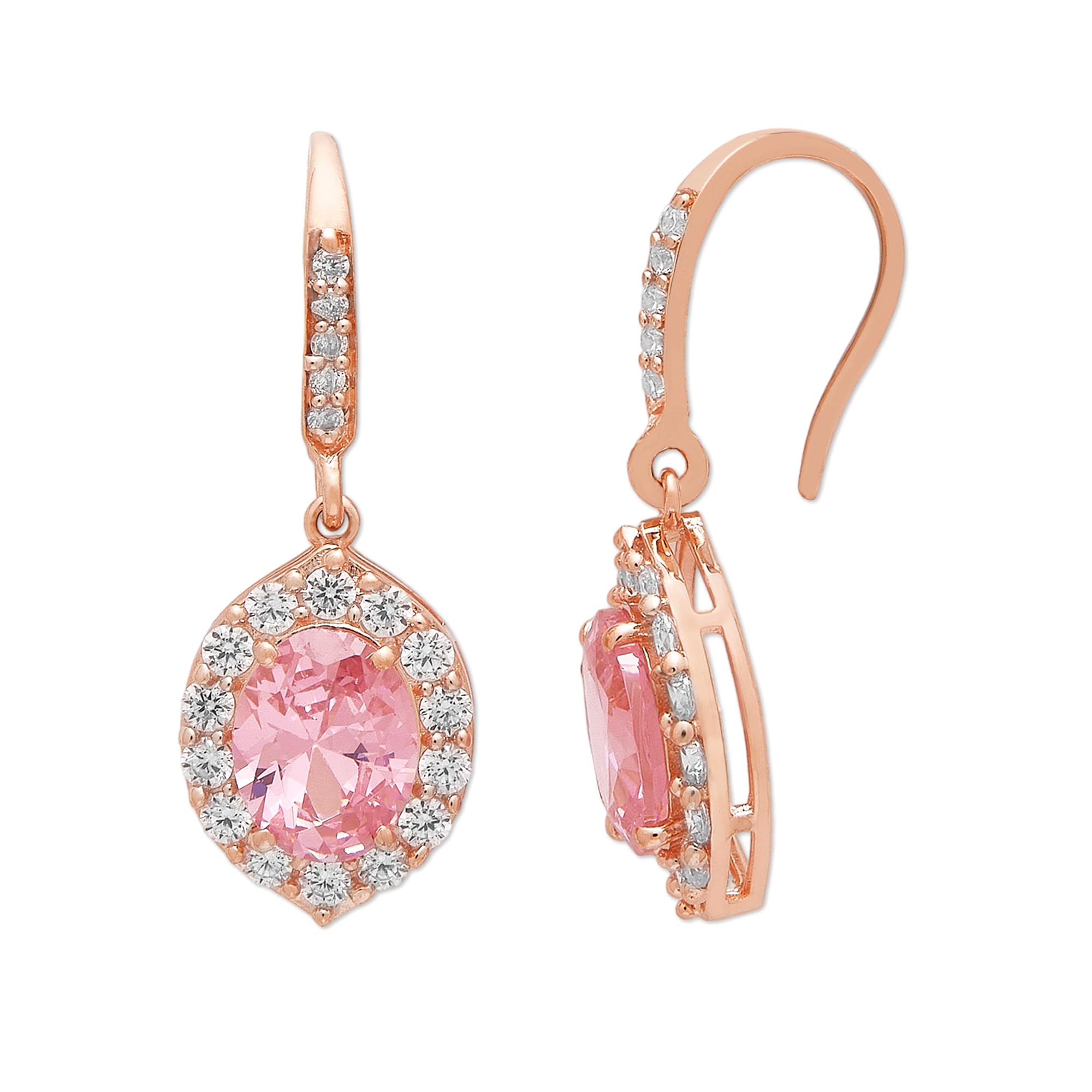 ZAVYA 925 Sterling Silver Cubic Zirconia Modern Rose Gold Plating Drop Earrings | | Gift for Women and Girls | With Certificate of Authenticity and 925 Hallmark (B0CWDG7NWX) Amazon Price History, Amazon Price Tracker