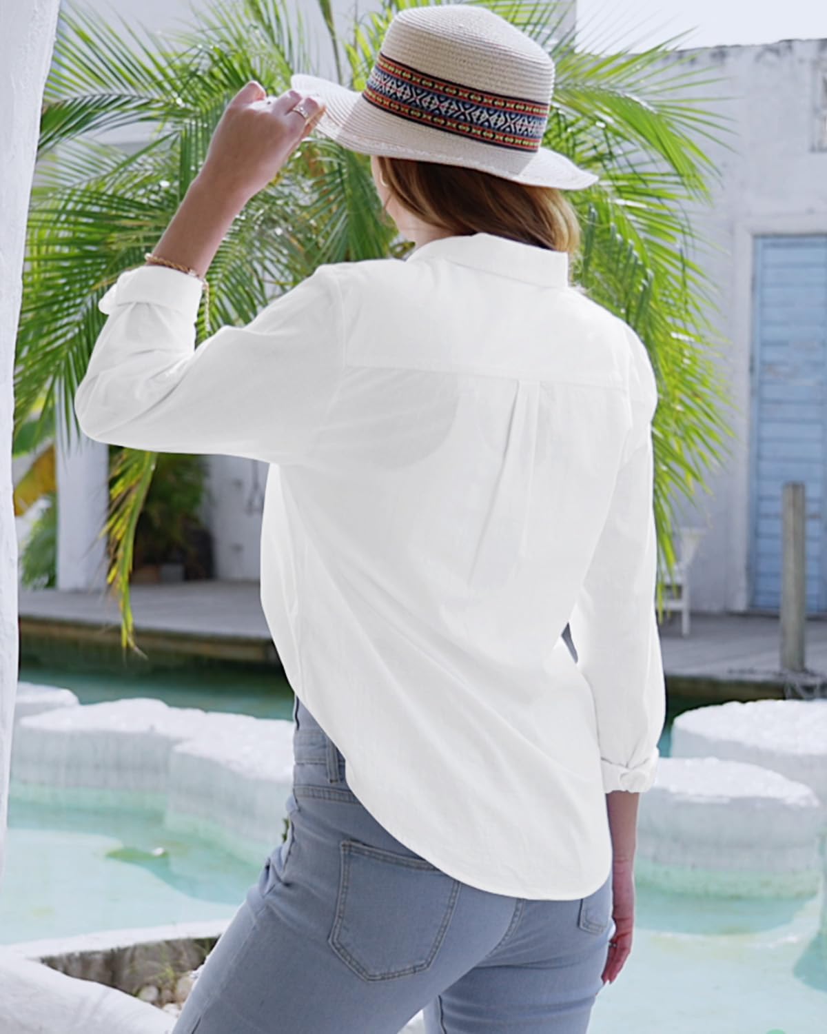 Womens Long Sleeve Button Down Shirts Cotton Linen Dress Shirts Casual Summer Tops Work Blouses 2026 - Image 4