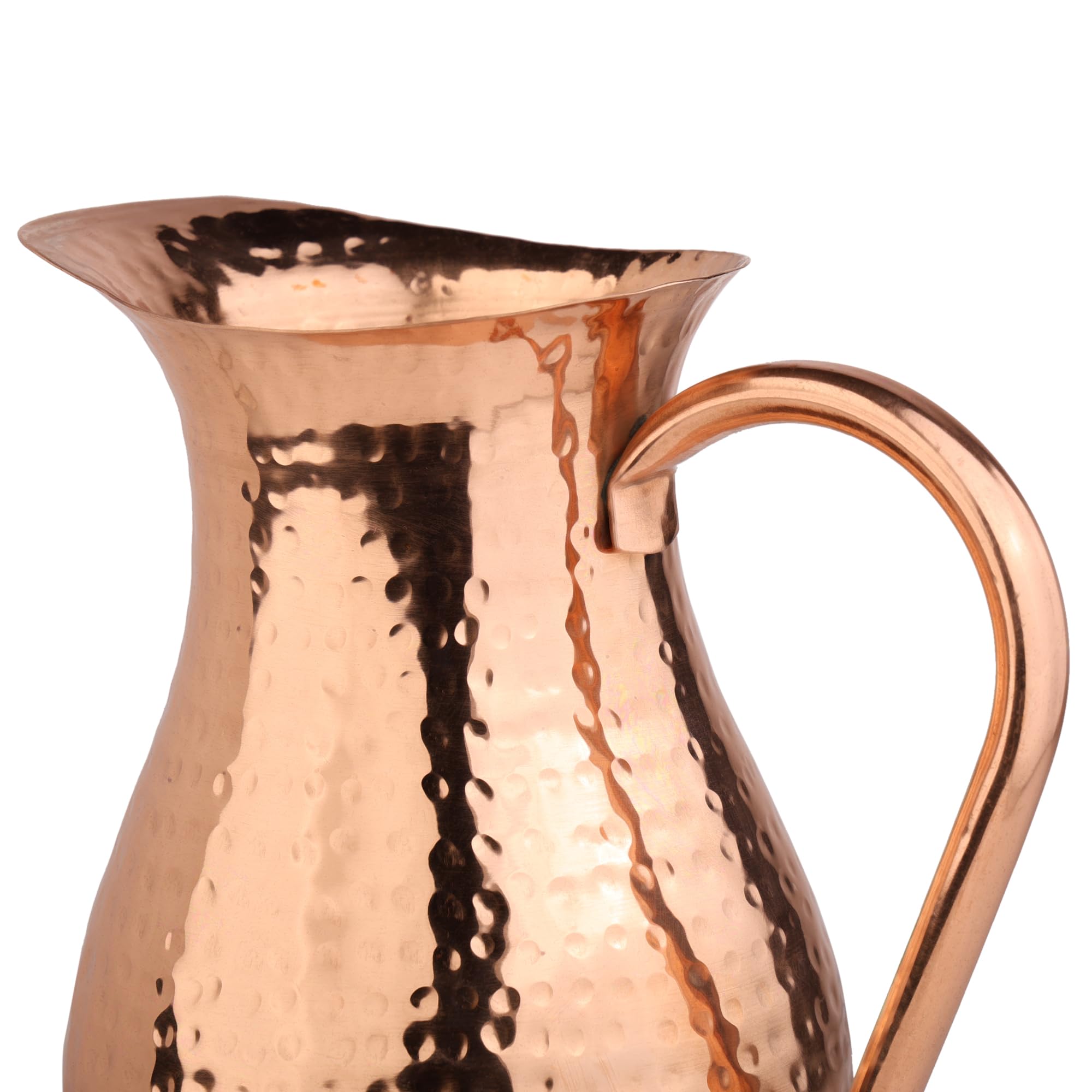 Miedziany dzbanek na wodę 1800 ml, młotkowany, z pokrywką, duży