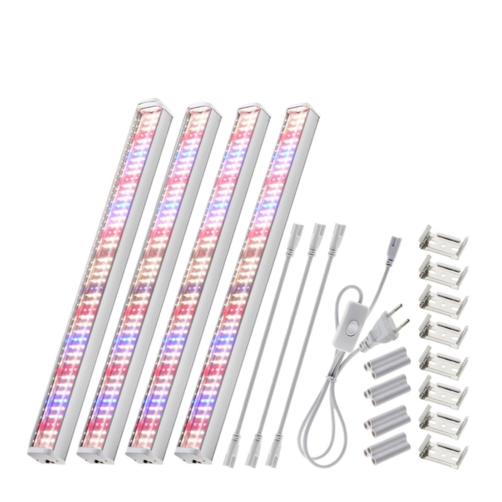 Lámpara de Cultivo, Luz de Cultivo 100V-265V Barra de luz LED de Espectro Completo for Plantas lámpara Phyto de 53cm con Cable de conexión Sunshine 4000K 380-780nm(Sunshine-4pcs)