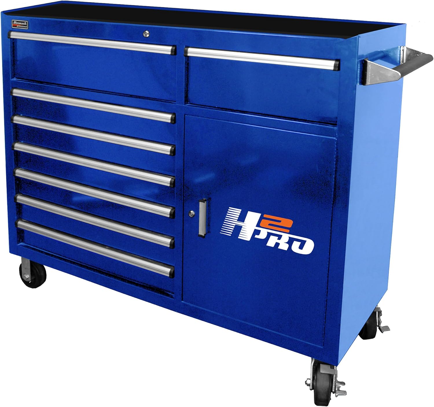 Homak H2PRO Series 56-Inch 8-Drawer with 2-Drawer Compartment Roller, Blue, BL04056082