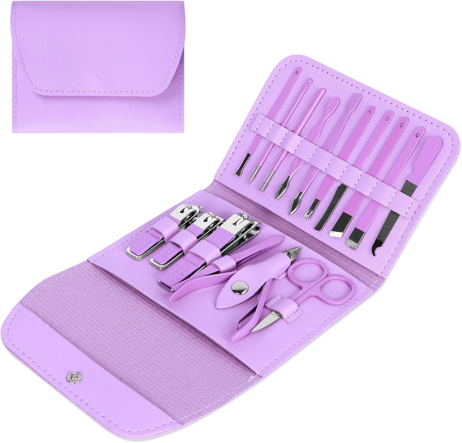 16-Piece Nail Cutter Set for Men & Women - Premium Grooming Kit | Manicure Pedicure Tools with Nail Clipper, Cuticle Trimmer, Tweezer & Travel Case | Shaving Kit | Personal Care Gift