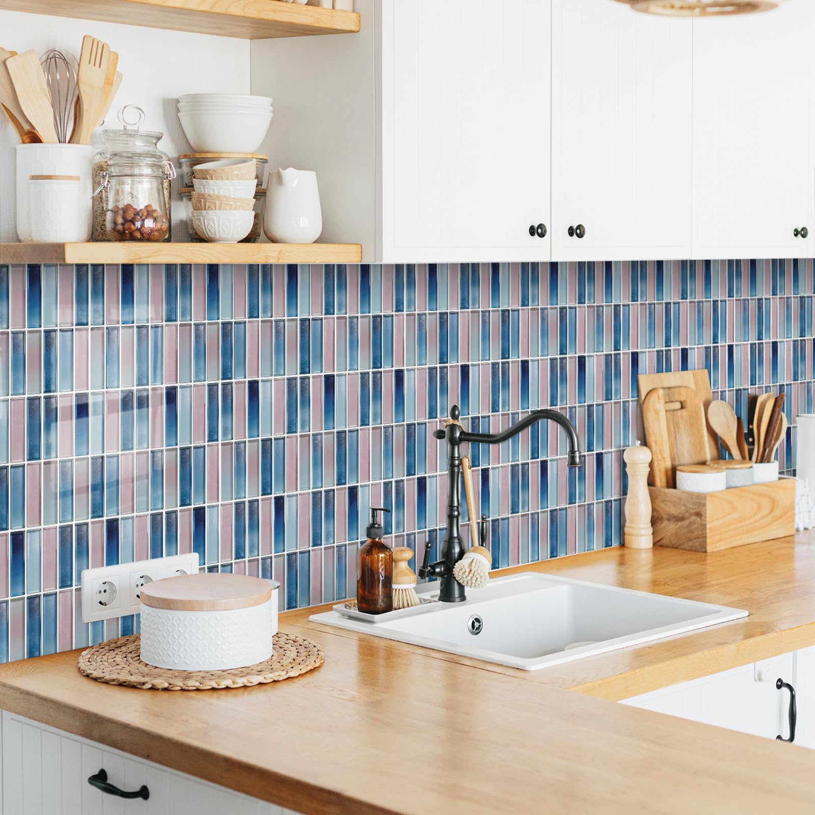 Fliesensticker Mosaikfliesen Klebefliesen Küche Fliesenaufkleber Boden