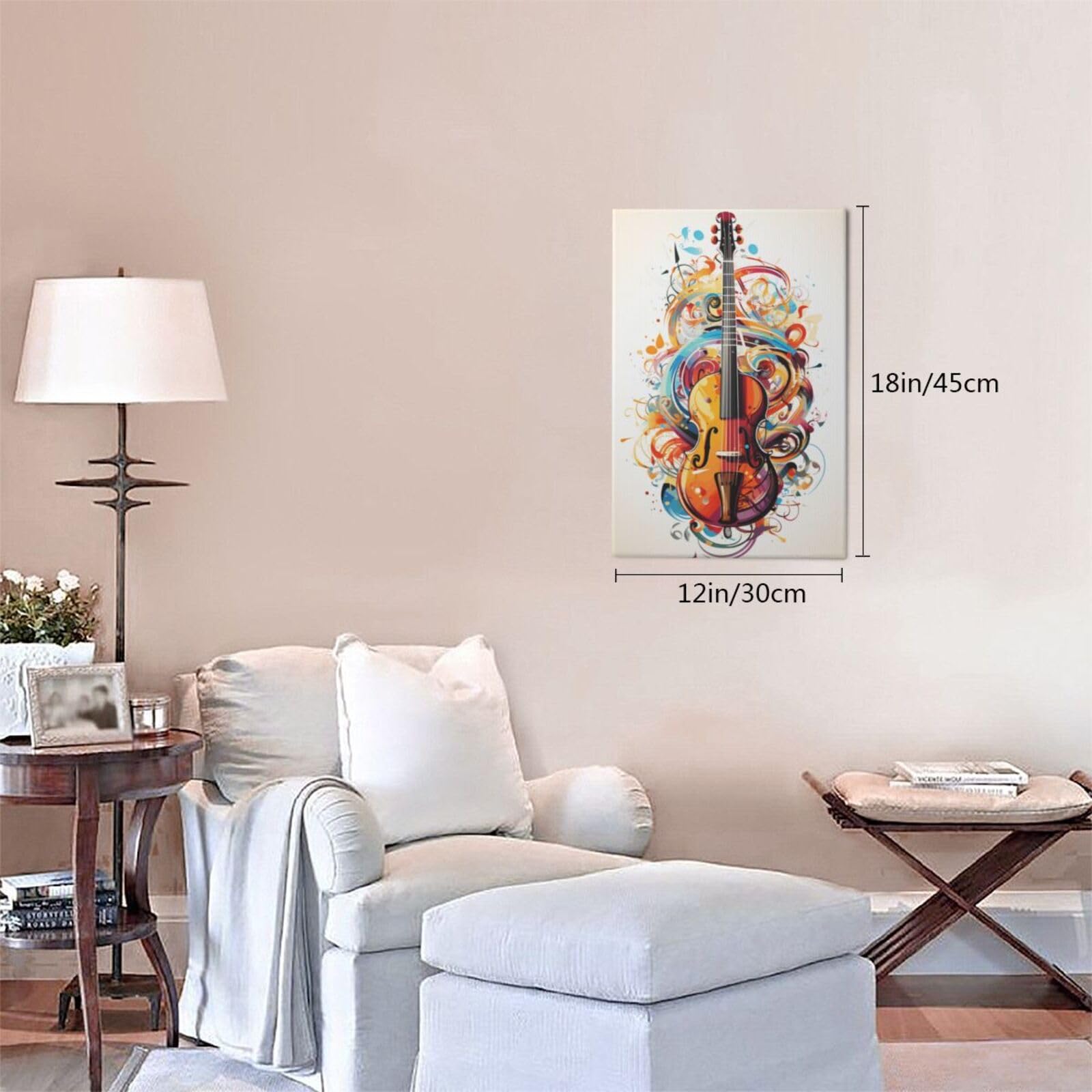 Amazon.com: MA6GE8DE Canvas Frameless Painting Colorful Violin