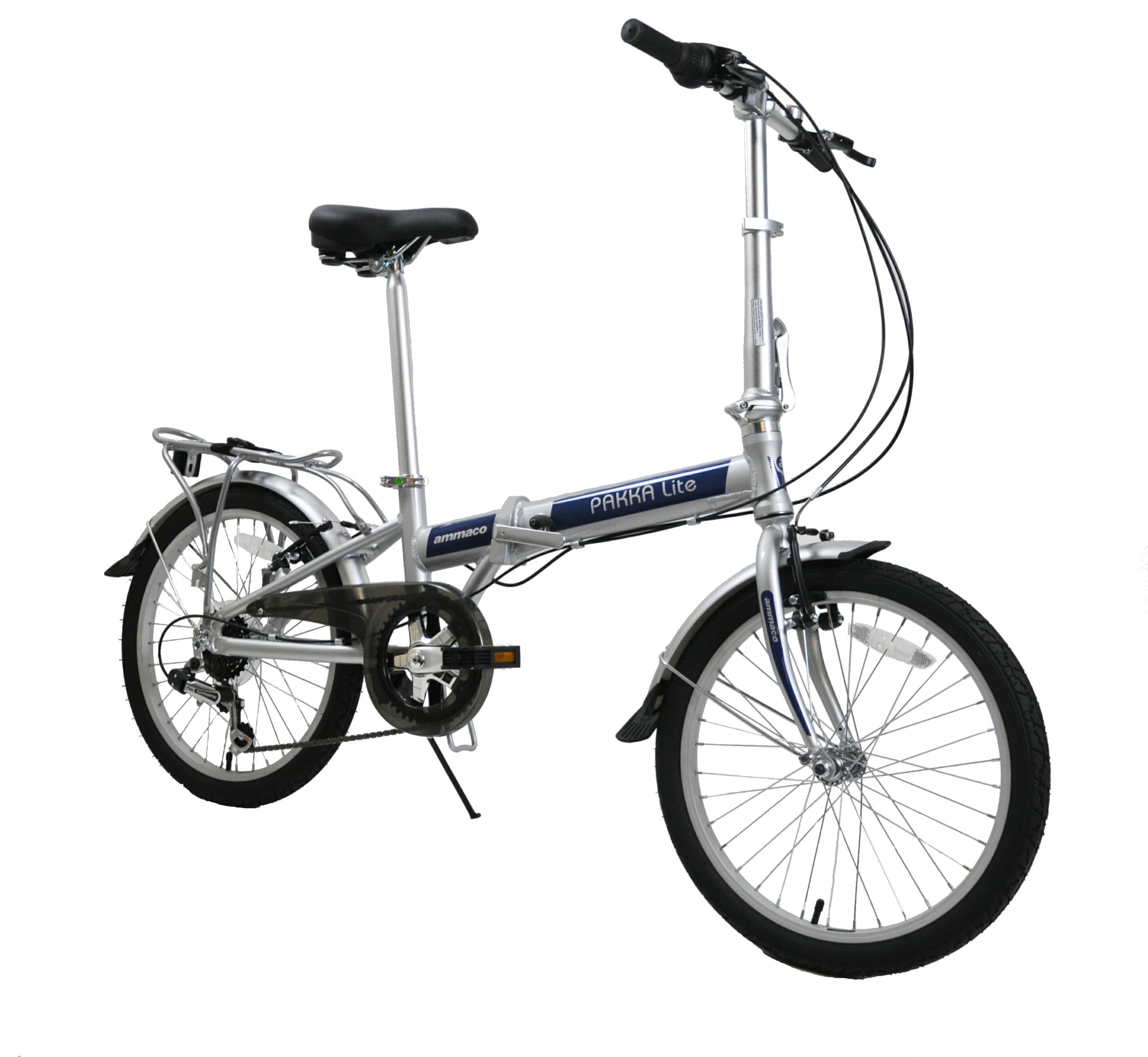 Ammaco Pakka Lite 20 Inch Wheel 6 Speed Alloy Folding Bike Silver Sports & Outdoors