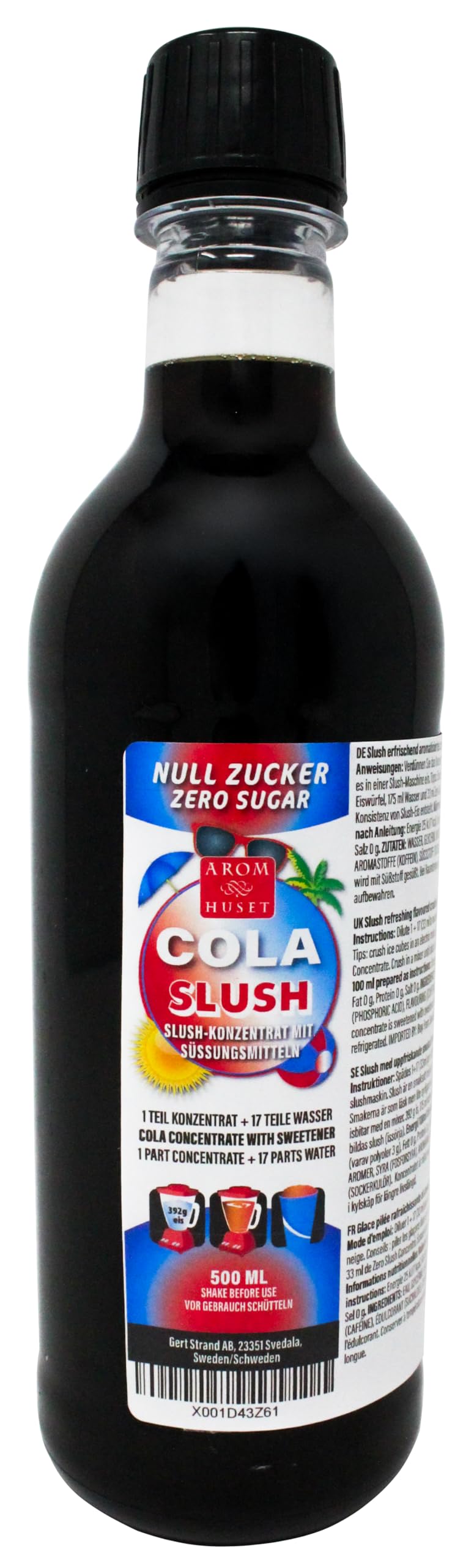 Null Zucker Cola-Slushkonzentrat | Slush-Eis | Crush-Eis|Wassereis | Mischungsverhältnis 500 ml