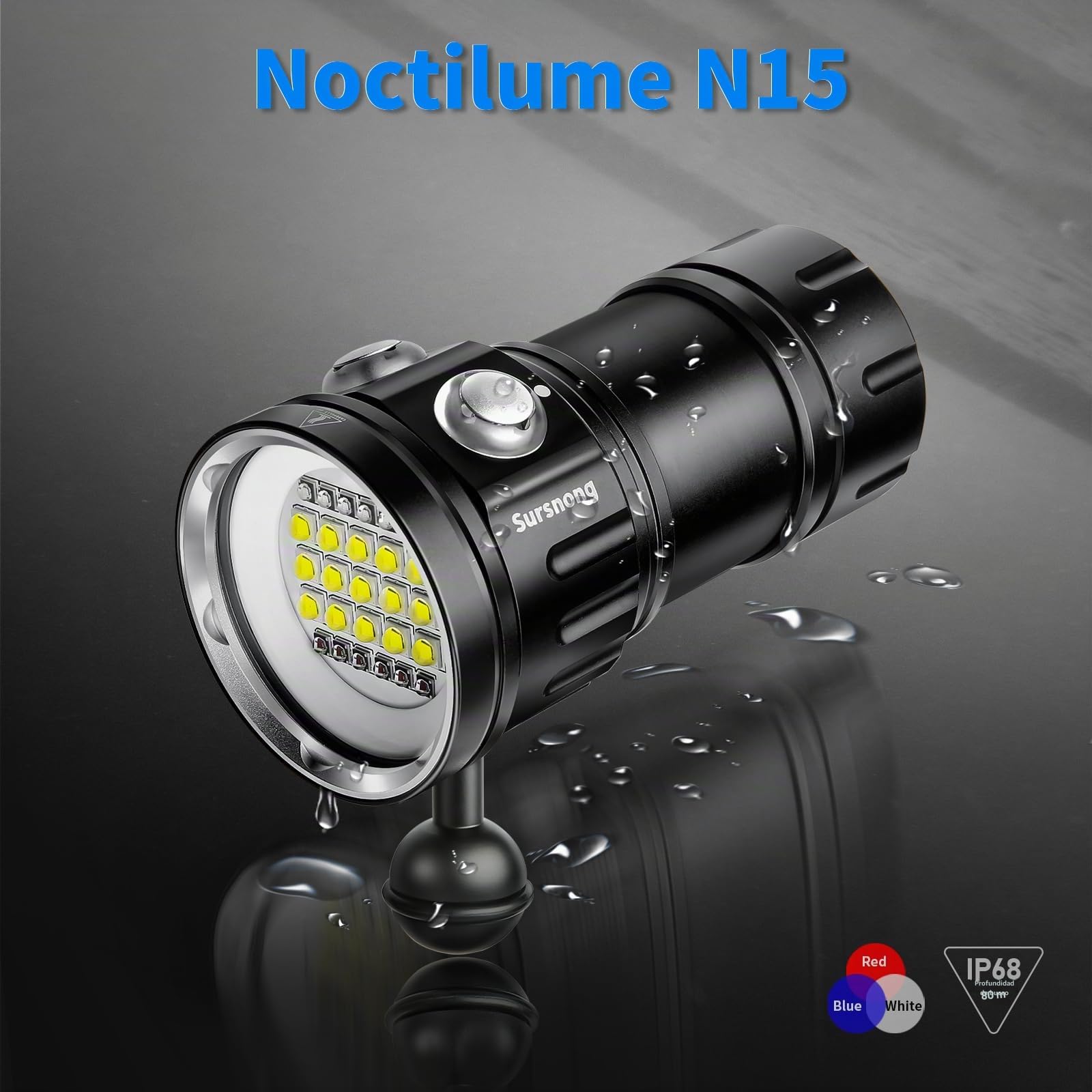 Noctilume N15 6000 Lumens Linterna Buceo Video CRI 90 6500K IP68 80m