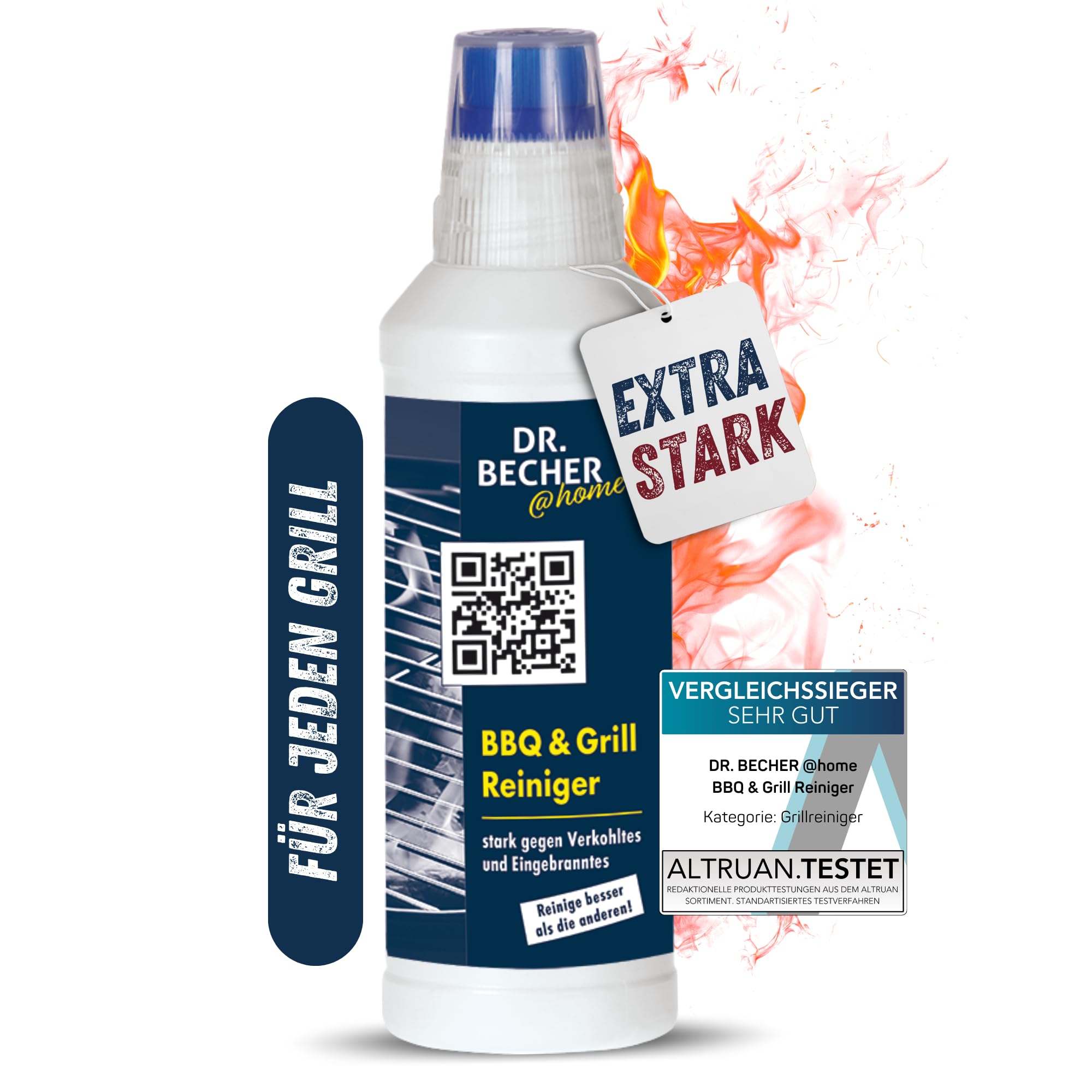 DR.BECHER @home Vorteilspack BBQ & Grill Reiniger Gel - Entfernt eingebrannte Verkrustungen zuverlässig und selbsttätig - Ideal für Edelstahlbleche, Grillroste und feuerfestes Glas 8x 500ml