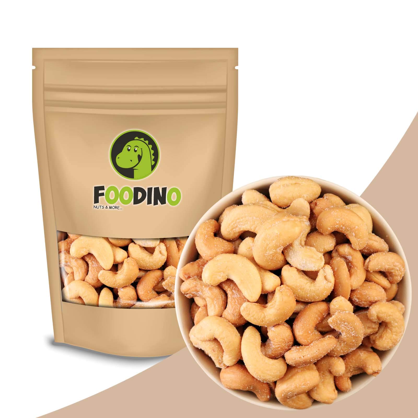 Cashewkerne geröstet und gesalzen Cashewnüsse Cashew Kerne ganz ungeschwefelt 100% Cashews 500g - 5kg wiederverschließbar Premium Qualität FOODINO (2,5kg)
