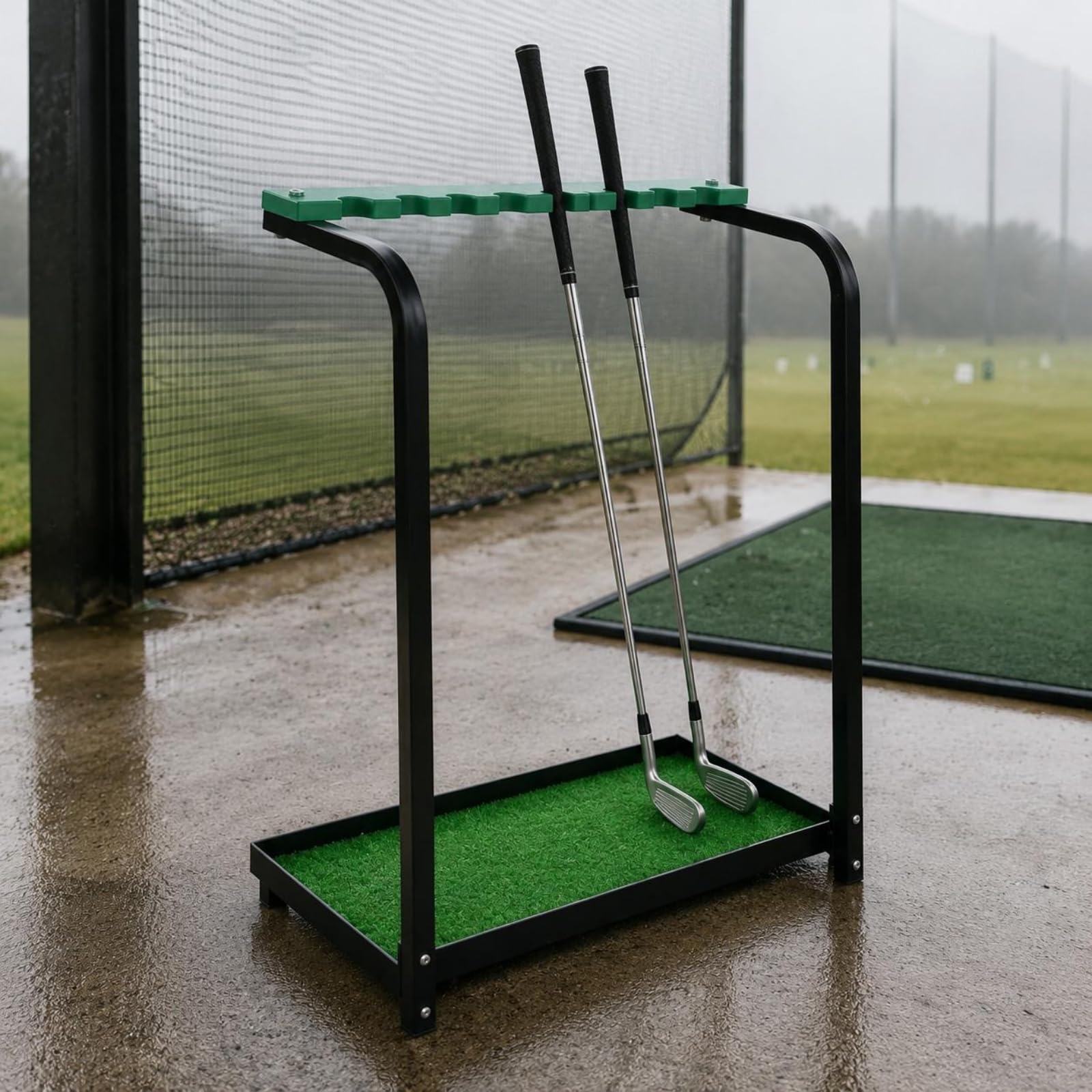 F Fityle Golf Club Rack Soporte Organizador Estante Repisa para Palos de Golf con Armazón de Acero y Base de Tablero Estructura Estable y Fácil de Reubicar