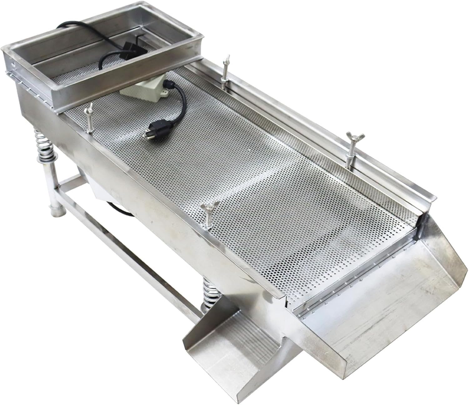 Electric Vibrating Sifter JG30-75 with 3mm Stainless Steel Linear Vibrating Screen Linear Sifter Shaker Screen Machine with One Layers 110V 80W