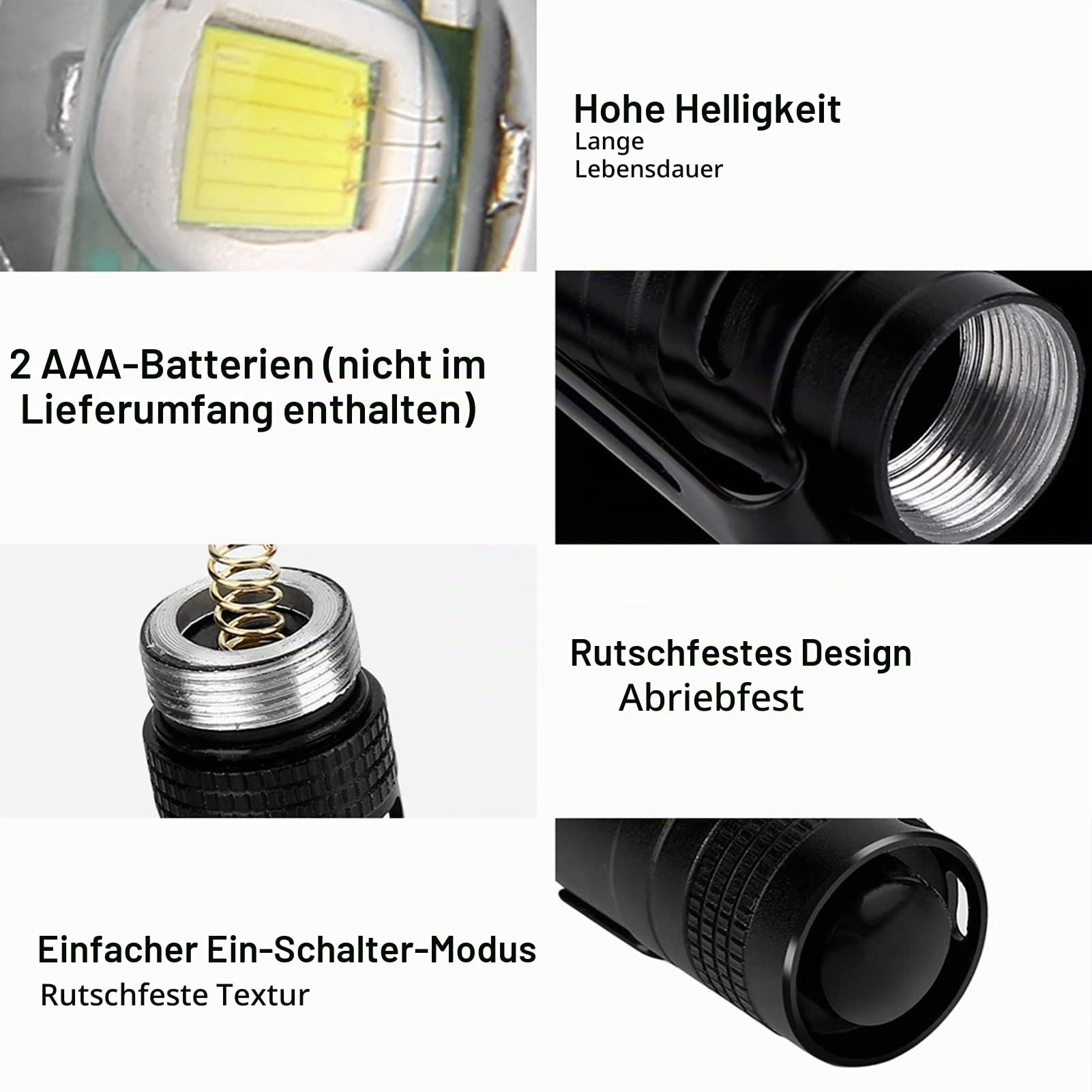 Mini LED Taschenlampe, Wasserdicht Stift Licht für Outdoor-Aktivitäte, Inspektion, Arbeit, Reparatur, Geschenk - 2*AAA-Batterien (Nicht Enthalten) (10 Stücke)