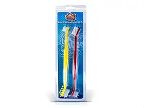 Kit Bucal 2 escovas cabo longo para escovar os dentes de Cães e Gato, Anti-tártaro