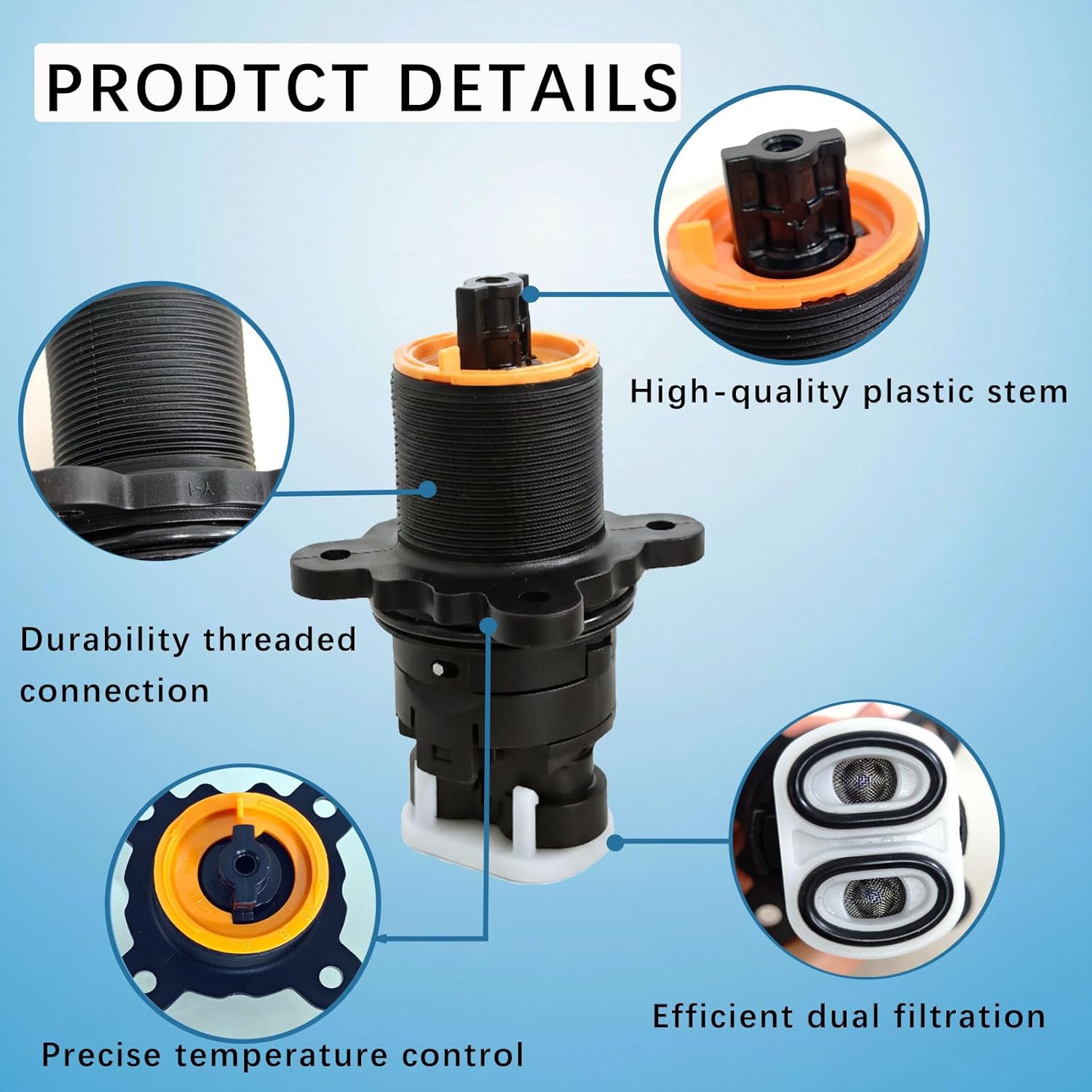 9745319 Shower Cartridge Replacement Compatible with Pfister 0X8/JX8/VB8/JV8 Valves, Replace 974-042, 974-0420, Pressure Balanced Cartridge for Tub & Shower Valve with White Adapter, Plastic Stem (1)