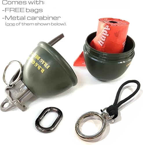 Miniatura 3 de Dispensador táctico para bolsas de excrementos, incluye mosquetón de metal