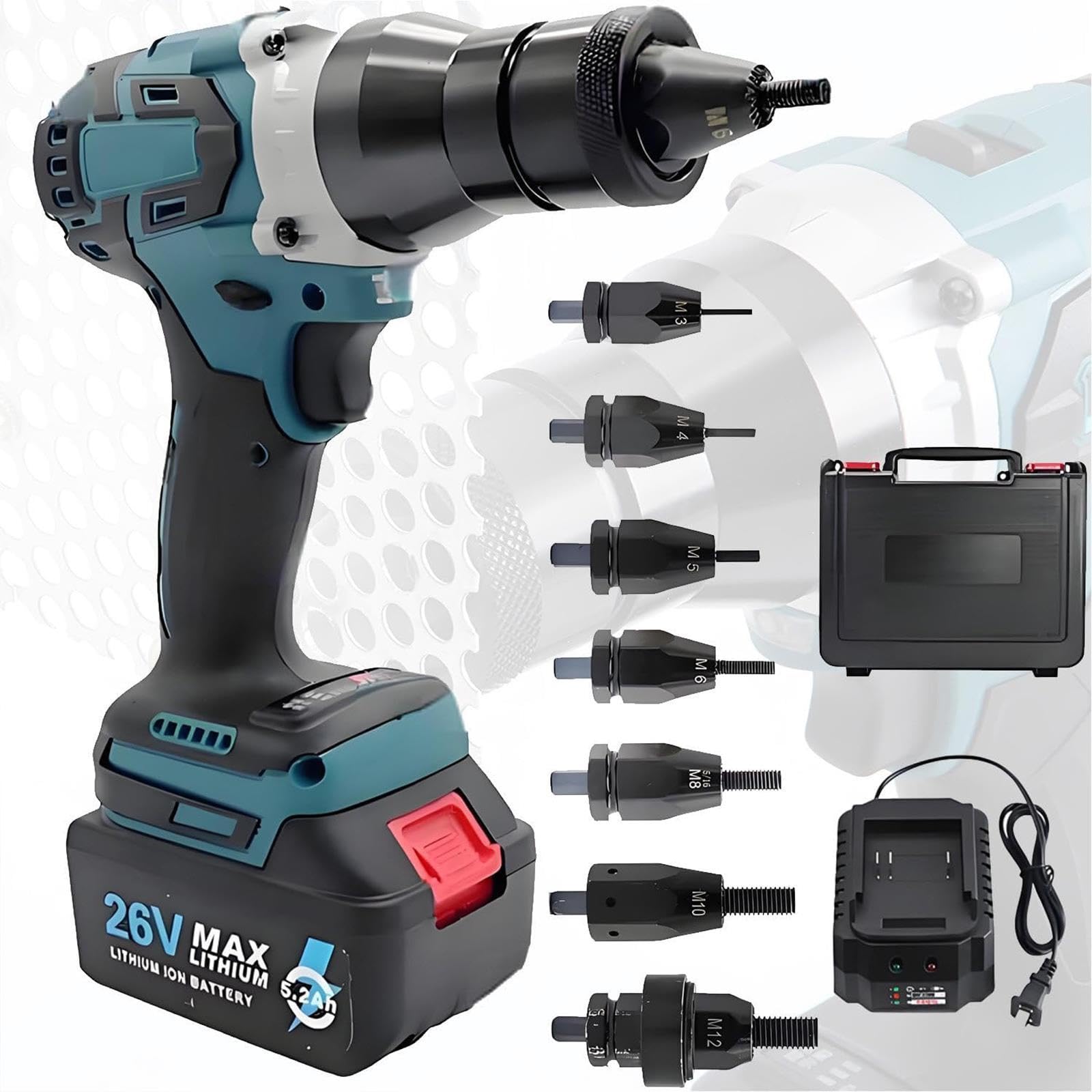 Pince à riveter sans fil avec éclairage LED intégré