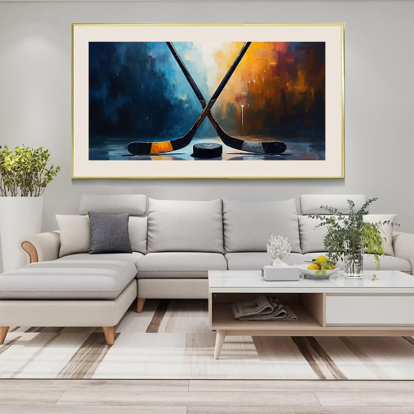 Diamond Painting Puck Diamant Painting Bilder, 5D Thema Runder Full Drill DIY Set Erwachsene Diamanten Kinder Bastelset, Kreatives für Erwachsene Mosaik Bastelset für Home Wand Deko, 60x120cm, Cod-999