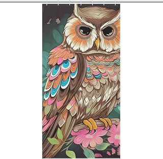 Anime Owl Shower Curtains for Bathroom Lightweight Waterproof Washable Fabric Shower Curtains Boho Shower Curtain Modern Farmhouse Extra Long Bath Curtain Set with 12 Hooks 36x72Inch（92x183cm）