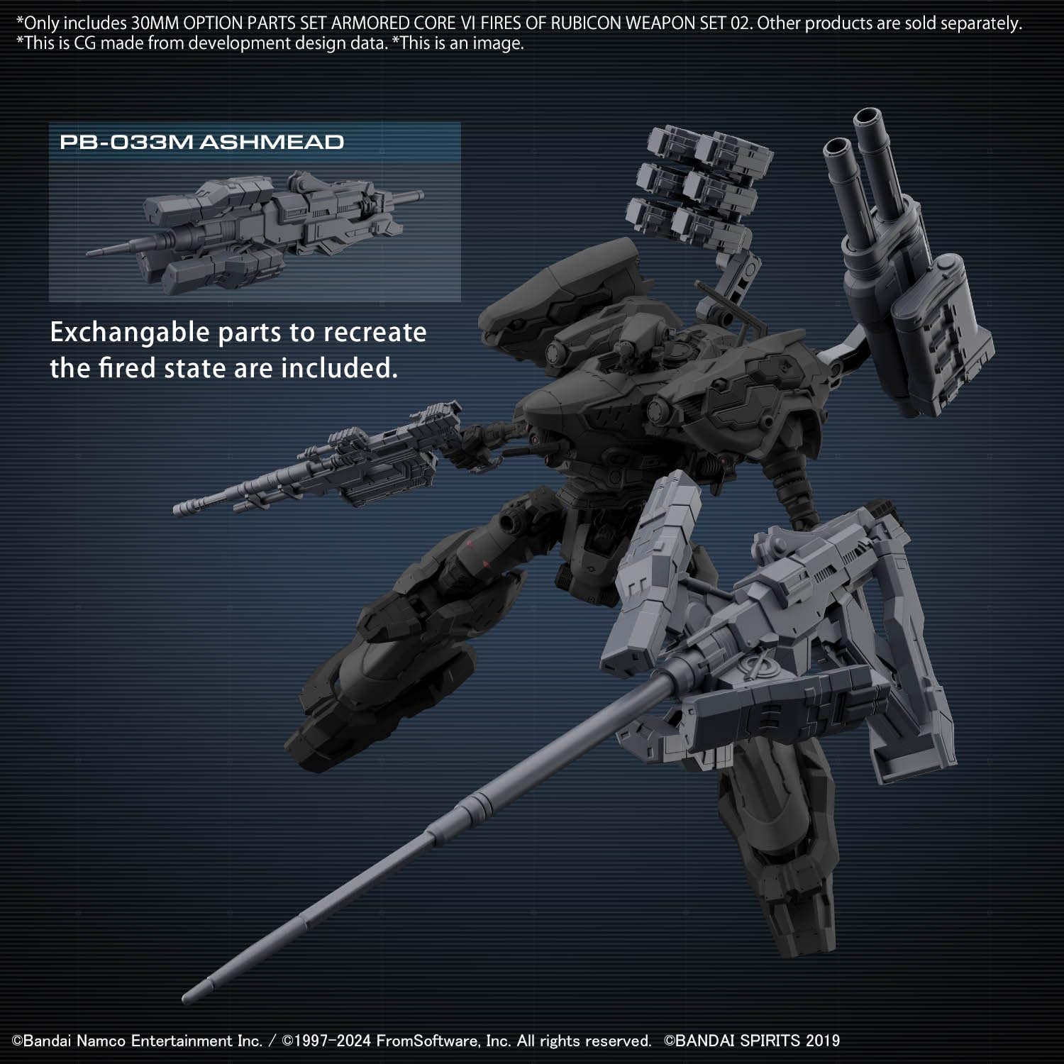 Bandai Hobby - Armored Core VI Fires of Rubicon - #02 Option Parts Set - Set di Armi 02 30 MM 1/144 Model Kit