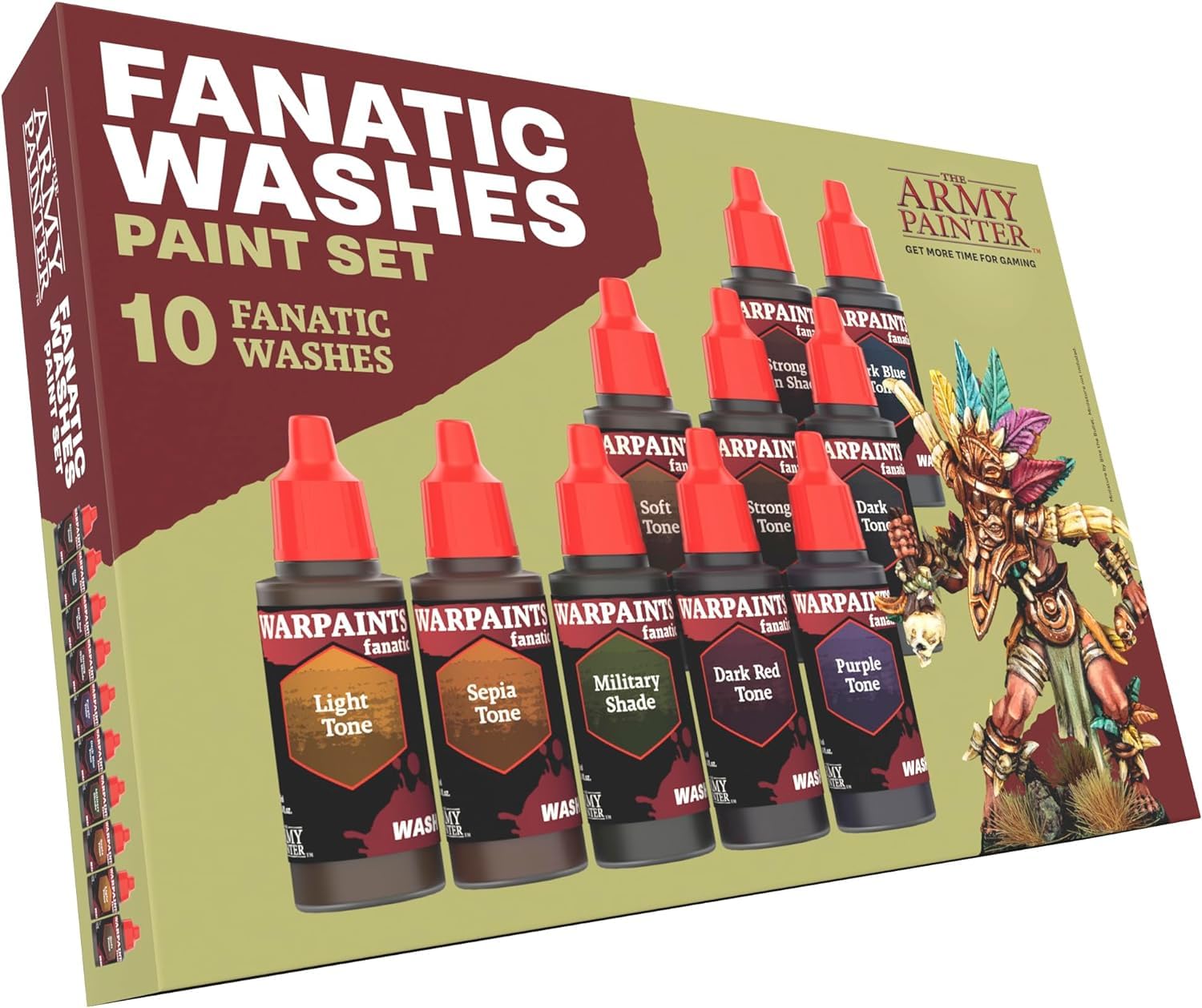 Warpaints Fanatic Washes Paint Set, 10 x 18 ml Acrylic Paints - Model Paint Washes and Shades for Miniature Models, Warhammer & Dnd miniatures