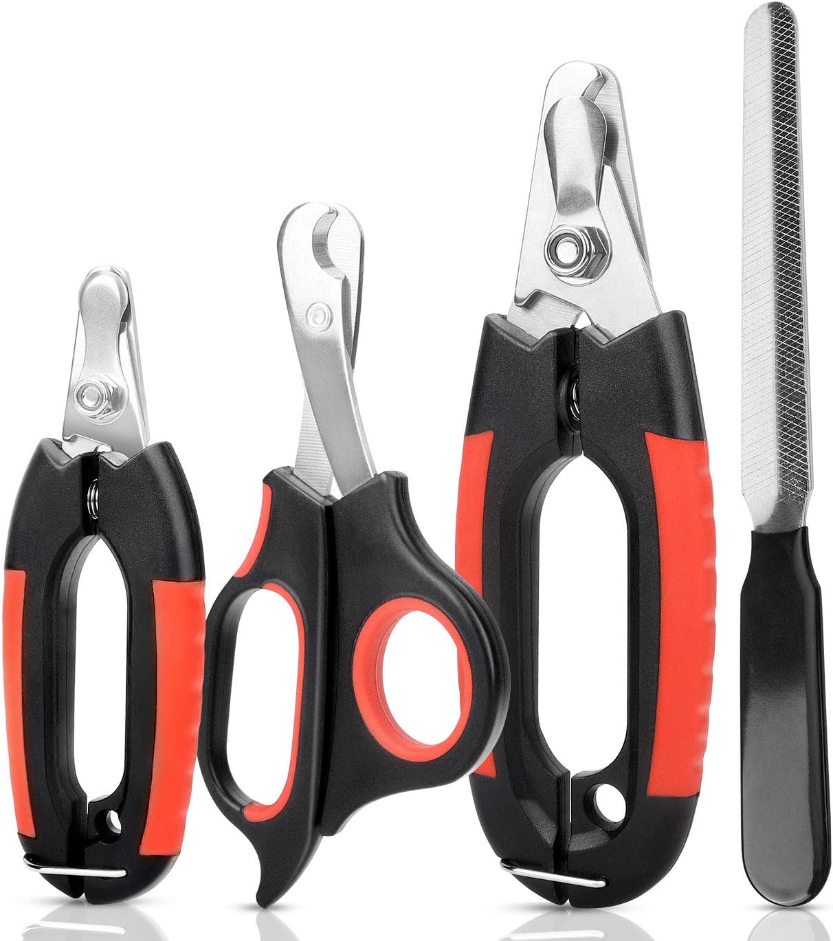 KISSIN Dog Nail Clippers Trimmer Set - Quick Safety Guard to Avoid Overcutting 4-in-1 Stainless Steel Pet Nail Clippers - Start…