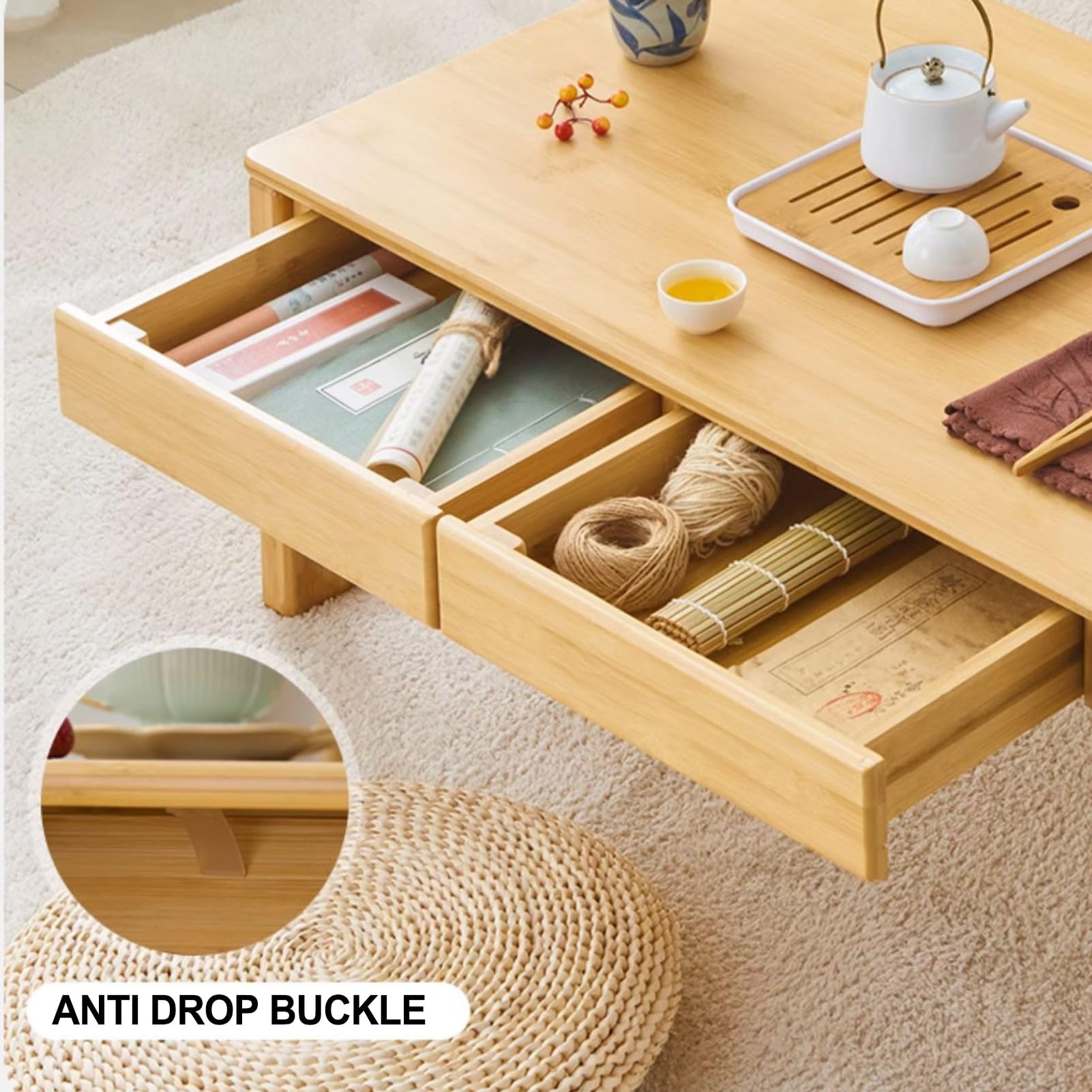 Amazon｜日本のフロアテーブル、床に座って使える引き出し付き