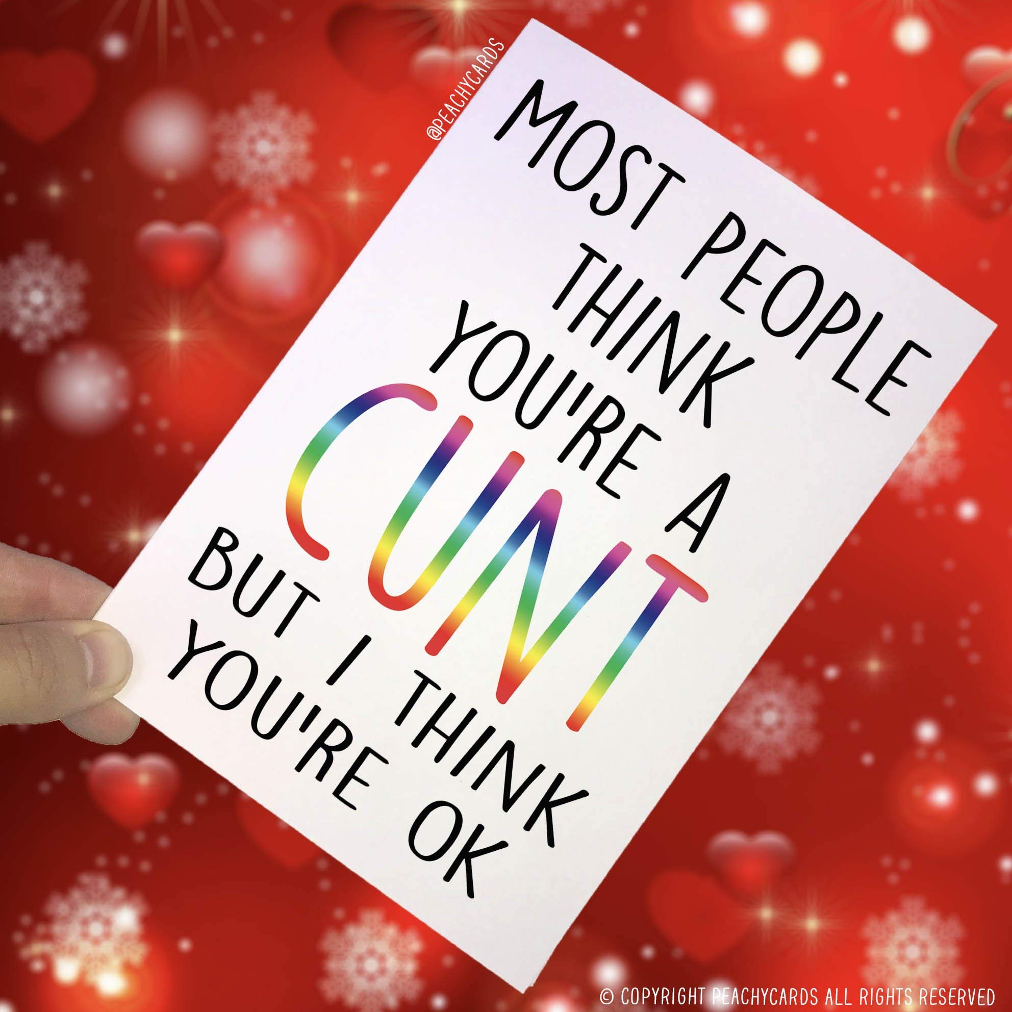 Funny Cards, Novelty Cards, Joke Cards, Best Friend Card, Birthday Cards, Swearing Cards, Adult Humour Cards C*nt Cards Christmas Cards PC56