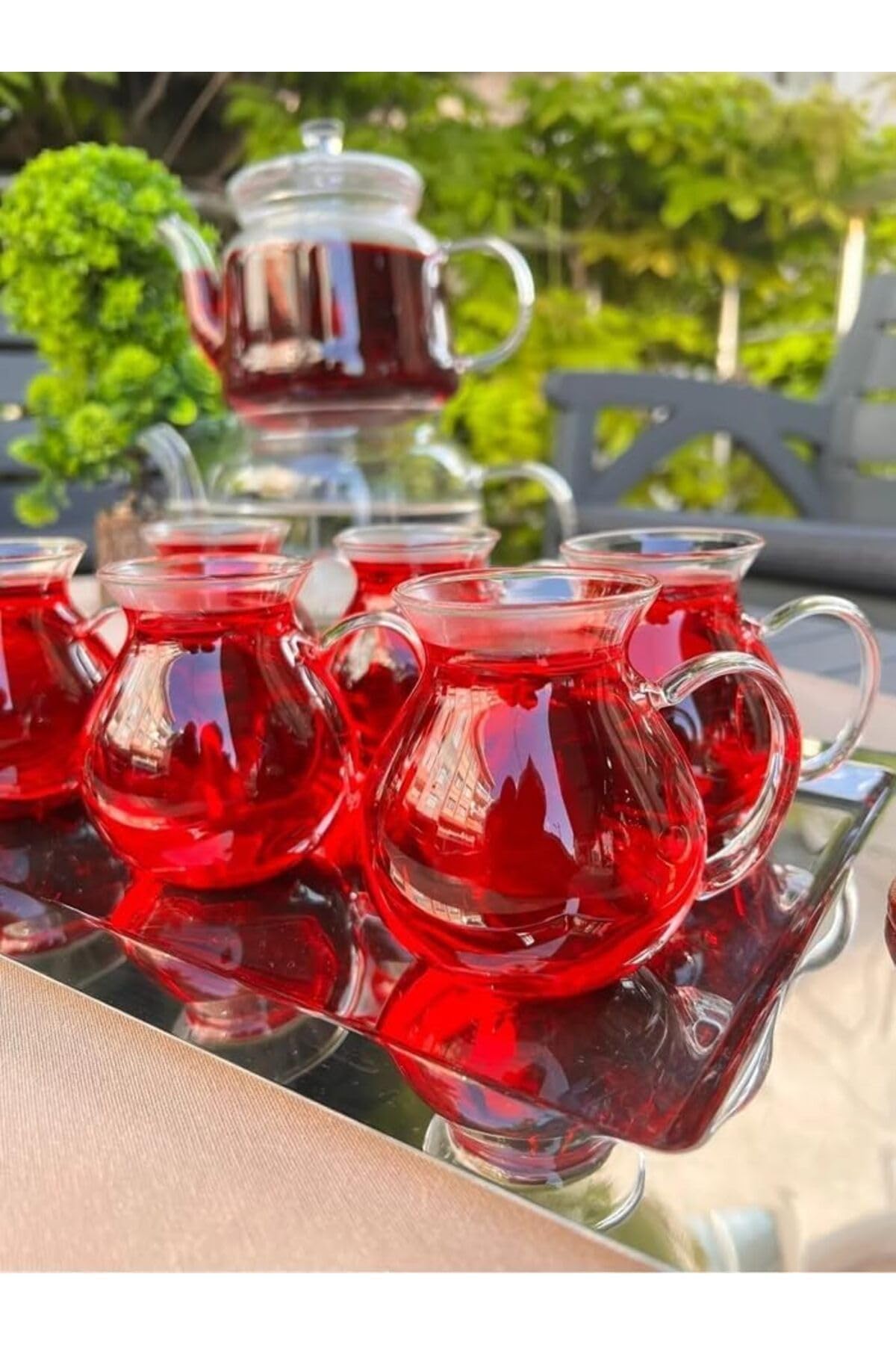 Mithra Life 6 Adet Ateşe Dayanıklı Kulplu Cam Çay Bardağı Kupa Seti 200 ml MIT1165