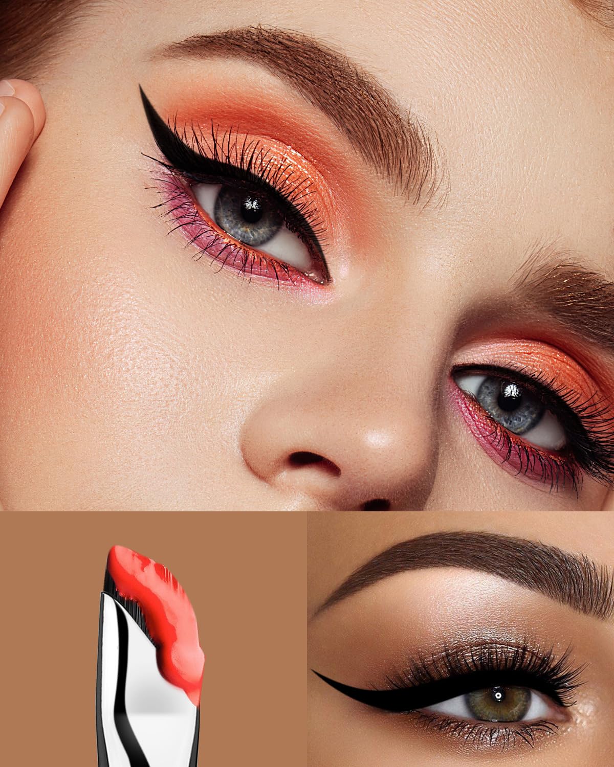 EIGSHOW Eyeliner Brush Eyeshadow Brush, Makeup Brush Set for Fine Angled Liner Eyeshadow Smudge Eyebrows, Black (E865&E806) - Image 3