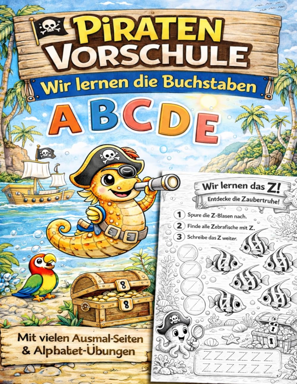 Piraten Vorschule – Buchstaben lernen & schreiben üben | Vorschulheft ab 4 Jahren: Ein durchdachtes Übungsheft für einen sicheren Einstieg ins ... Stiftführung, Feinmotorik und Linienkontrolle
