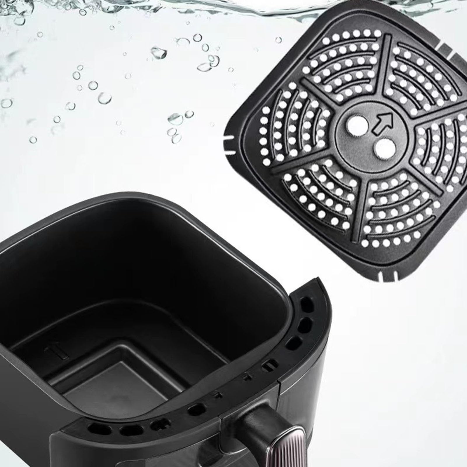 8L Duża Pojemność Cyfrowa Frytkownica Beztłuszczowa, 8 Gotowych Dotykowych Ustawień, Moc 1400 W, Stal Nierdzewna Frytkownica Beztłuszczowa/Nero Stabilize