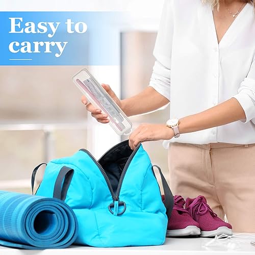 Miniatura 7 de Patelai Paquete de 2 fundas para cepillos de dientes de tamaño de viaje, contenedor de almacenamiento portátil transparente para cepillos de dientes