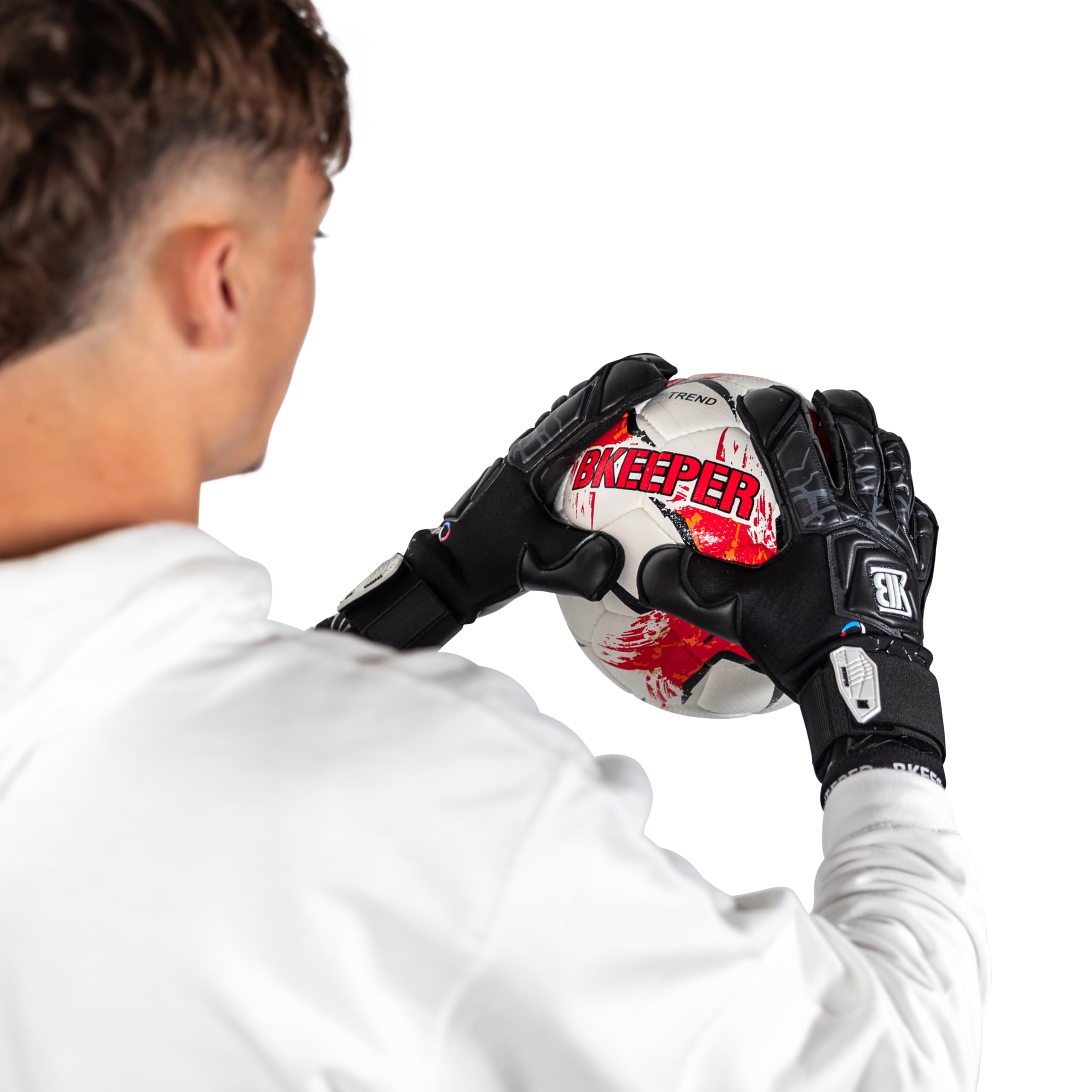 Gants de Gardien NAOS #25, Noir, Coupe Hybride, pour Adultes, Mousse Contact