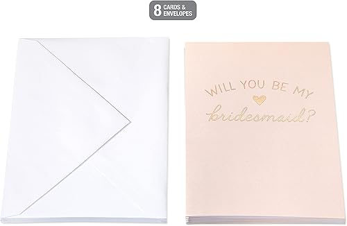 Miniatura 4 de American Greetings Tarjetas de dama de honor en blanco con texto en inglés "Will You Be My Bridesmaid Card", corazón rojo (8 unidades)