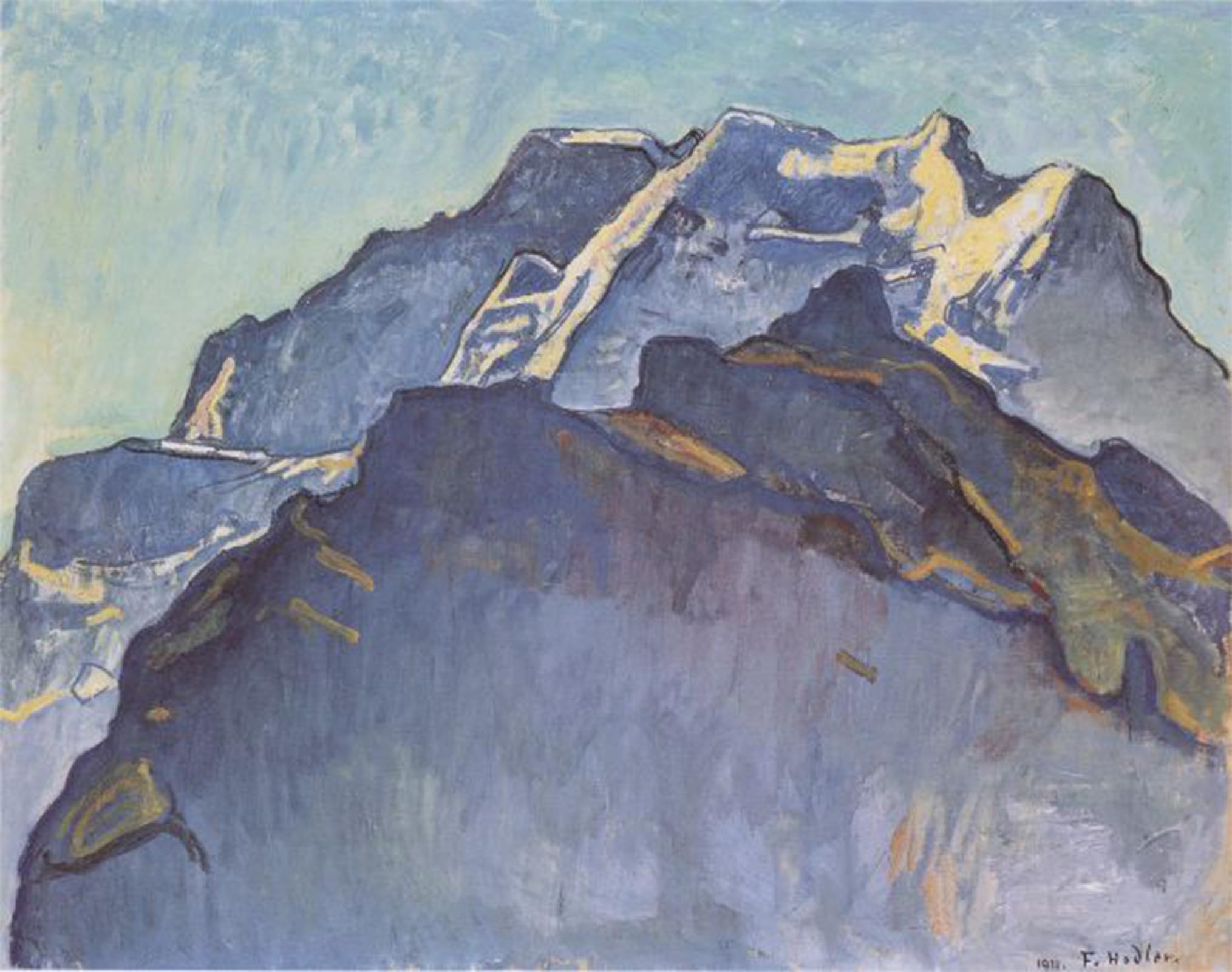 ARTXLXXBN Famous Art Print Poster Vintage Wall Art Jungfrau Massif and Schwarzmönch by Ferdinand Hodler Canvas Art Poster for Home Decor 60x90cm