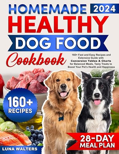 Homemade Healthy Dog Food Cookbook: [2 in 1] 160+ Fast and Easy Recipes and Extensive Guide with Conversion Tables &amp; Charts for Balanced Meals, Tasty Treats to Boost Your Pet’s Health and Happiness