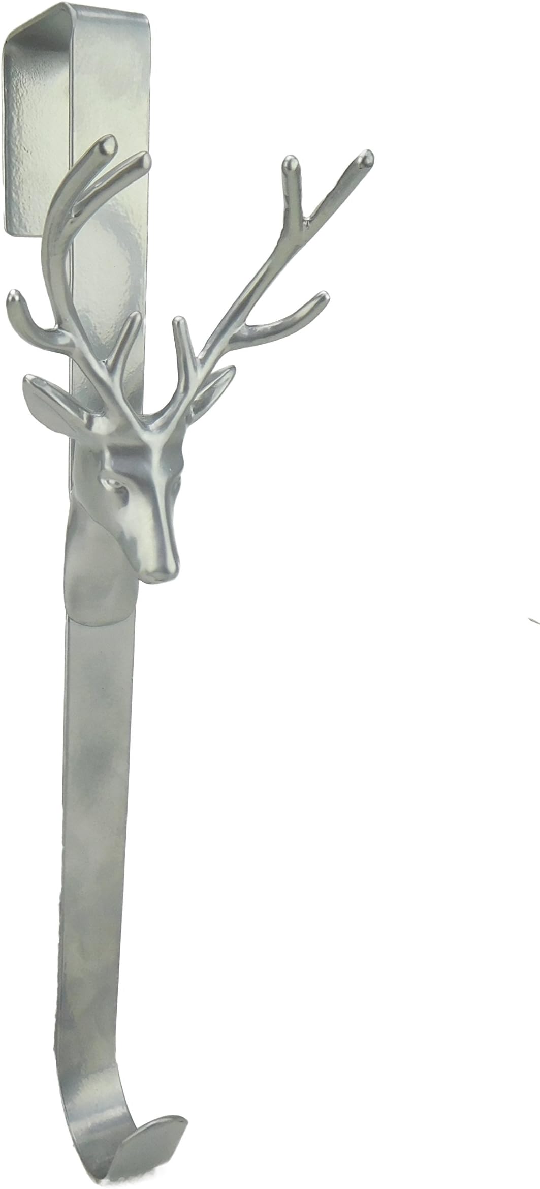 Christmas Concepts® 290 mm (11.4") Christmas Metal Wreath Hanger - Silver Deer Head Design