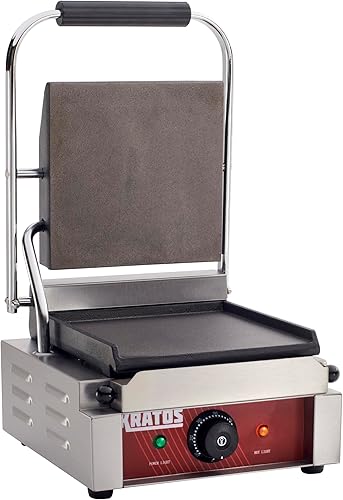 Miniatura 51 de Kratos Parrilla de sándwich Panini eléctrica comercial con placas ranuradas, superficie de cocción de 18.7 x 9 pulgadas, prensa Panini de encimera