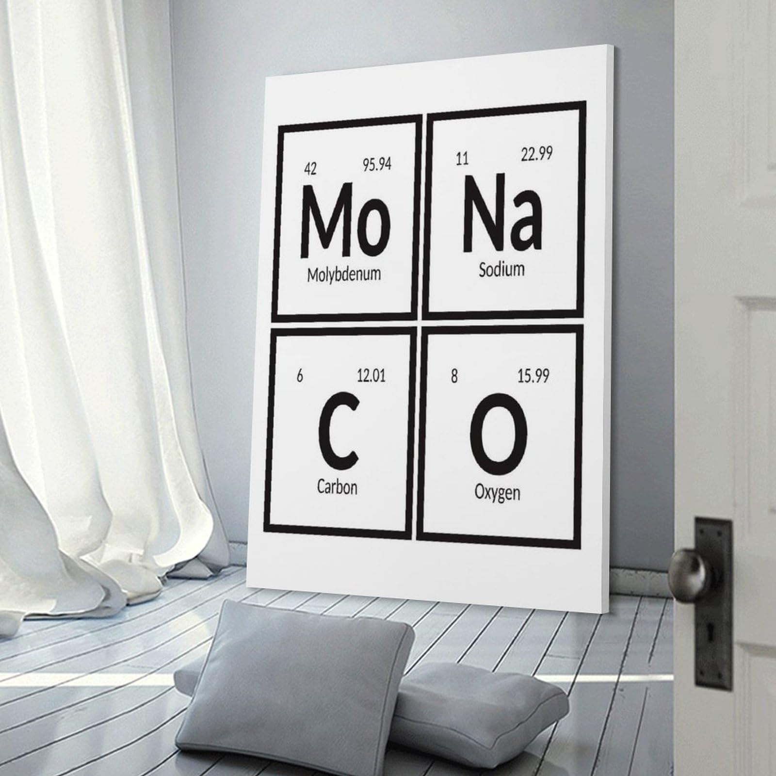Monaco Periodensystem, Raum-Poster, Büro, Raumdekoration, kosmischer Sternenhimmel, Wandkunst-Poster für Wanddekoration, 60 x 90 cm