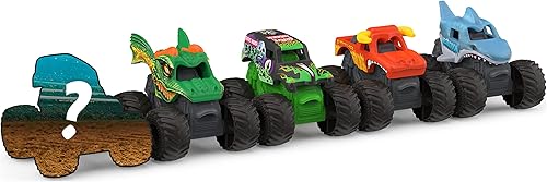 Miniatura 3 de Monster Jam, Mini camiones monstruo coleccionables oficiales, paquete de 5 con 1 camión misterioso, escala 1:87