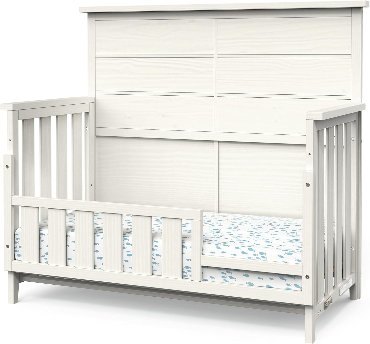 Child Craft Toddler Bed Guard Rail Converts Rockport 4-in-1 Convertible Crib into Toddler Bed, Made of Pinewood, Non-Toxic Finish (Eggshell)
