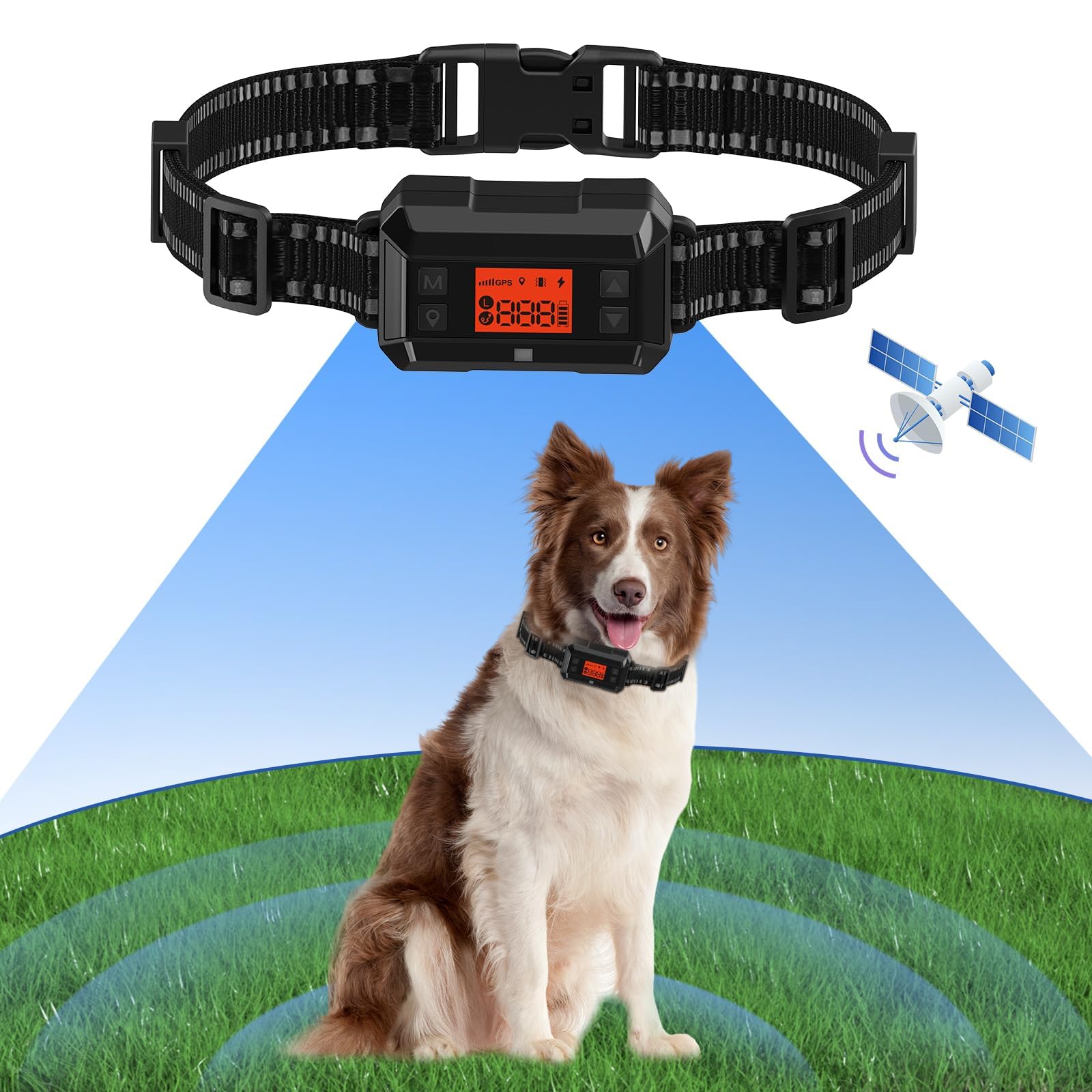 GPS Wireless Dog Fence, Electric Training Dog Collar Fence System for Dogs and Pets with Waterproof & Rechargeable Collar Receiver,Adjustable Warning Strength, Radius up to 1000 Yards