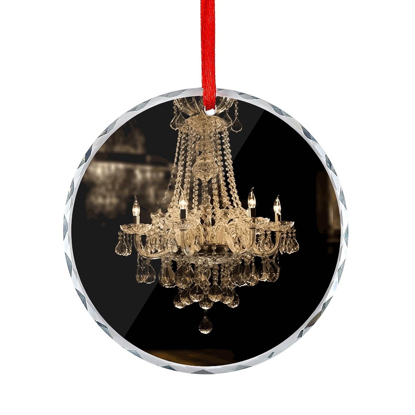 Btcowzrv Style Gorgeous Crystal Chandelier Round Ornament Hanging Pendant Decor