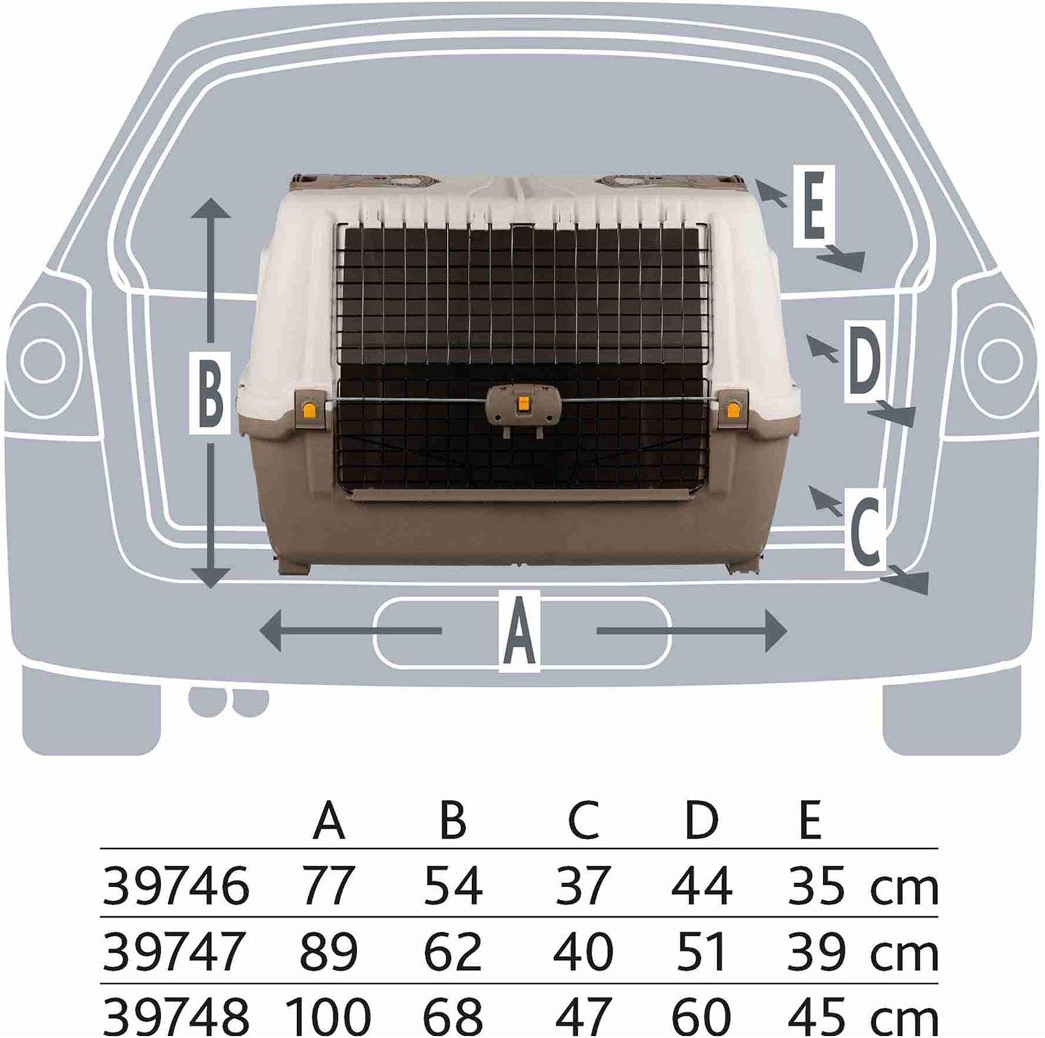 MPS TRASPORTINO per Cane SKUDO 90 Trasporto Auto OMOLOGATO 90x51x60(h) cm