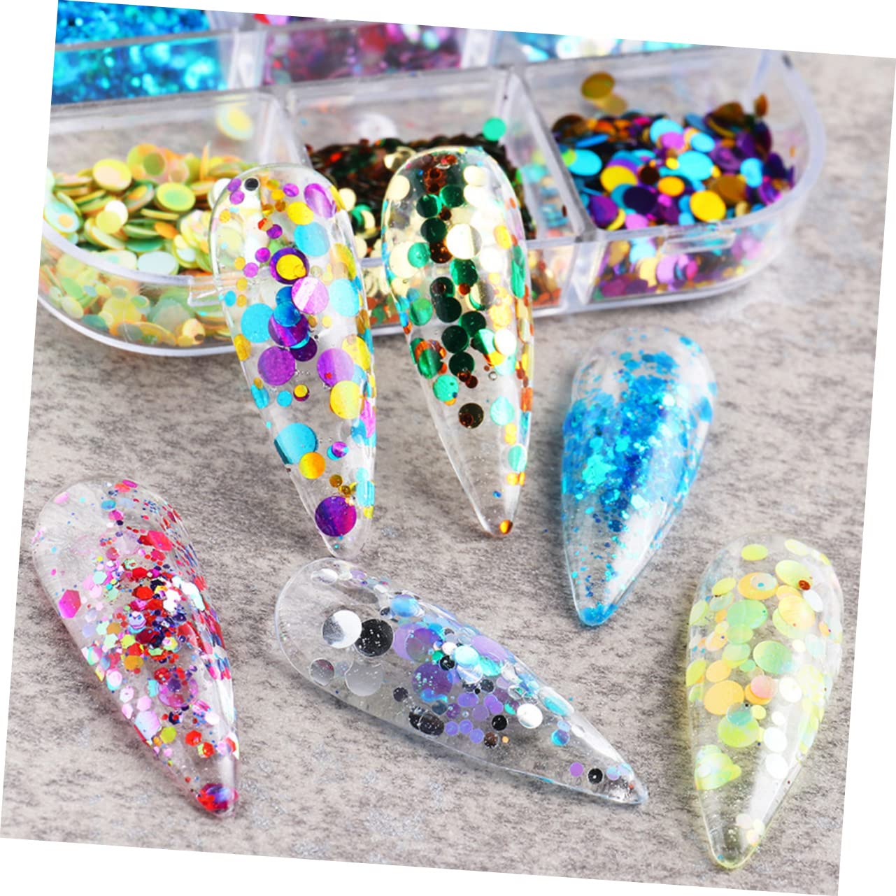 Healeved 3 Set Di Decorazioni Pratiche Per Unghie Unghie Finte Nail Art Manicure Facili Da Applicare 2 Scatole * 3